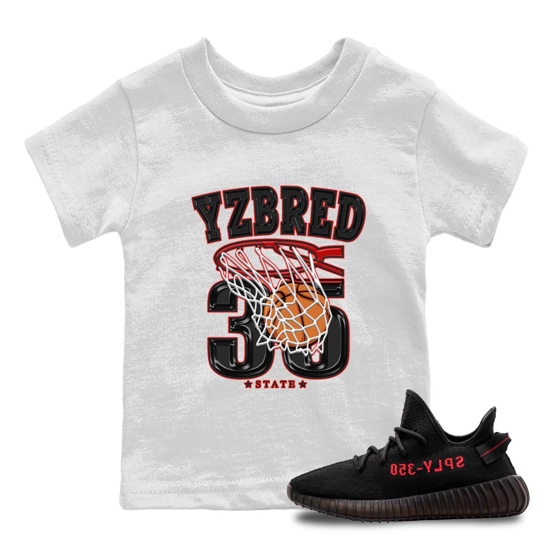 Yeezy 350 Bred shirt to match jordans Basketball Streetwear Sneaker Shirt Yeezy Boost 350 V2 Bred Drip Gear Zone Sneaker Matching Clothing Baby Toddler White 1 T-Shirt