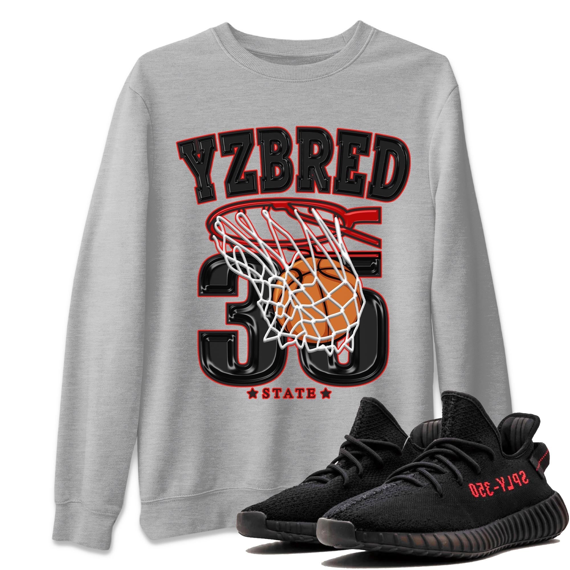 Yeezy 350 Bred shirt to match jordans Basketball Streetwear Sneaker Shirt Yeezy Boost 350 V2 Bred Drip Gear Zone Sneaker Matching Clothing Unisex Heather Grey 1 T-Shirt