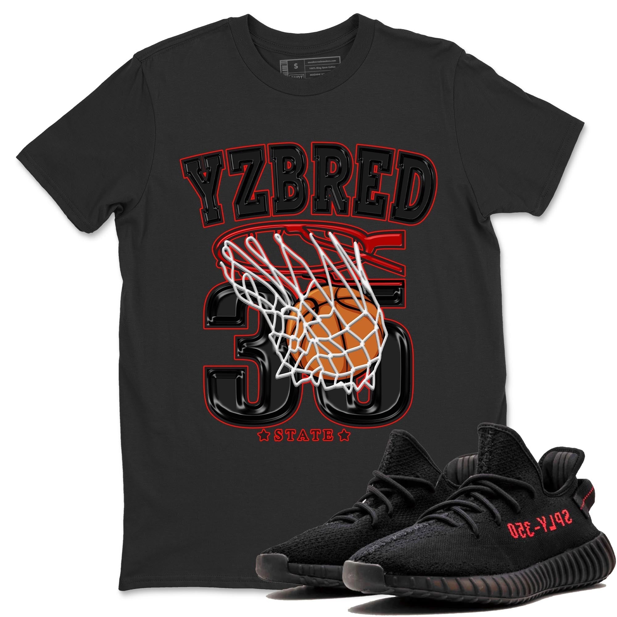 Yeezy 350 Bred shirt to match jordans Basketball Streetwear Sneaker Shirt Yeezy Boost 350 V2 Bred Drip Gear Zone Sneaker Matching Clothing Unisex Black 1 T-Shirt