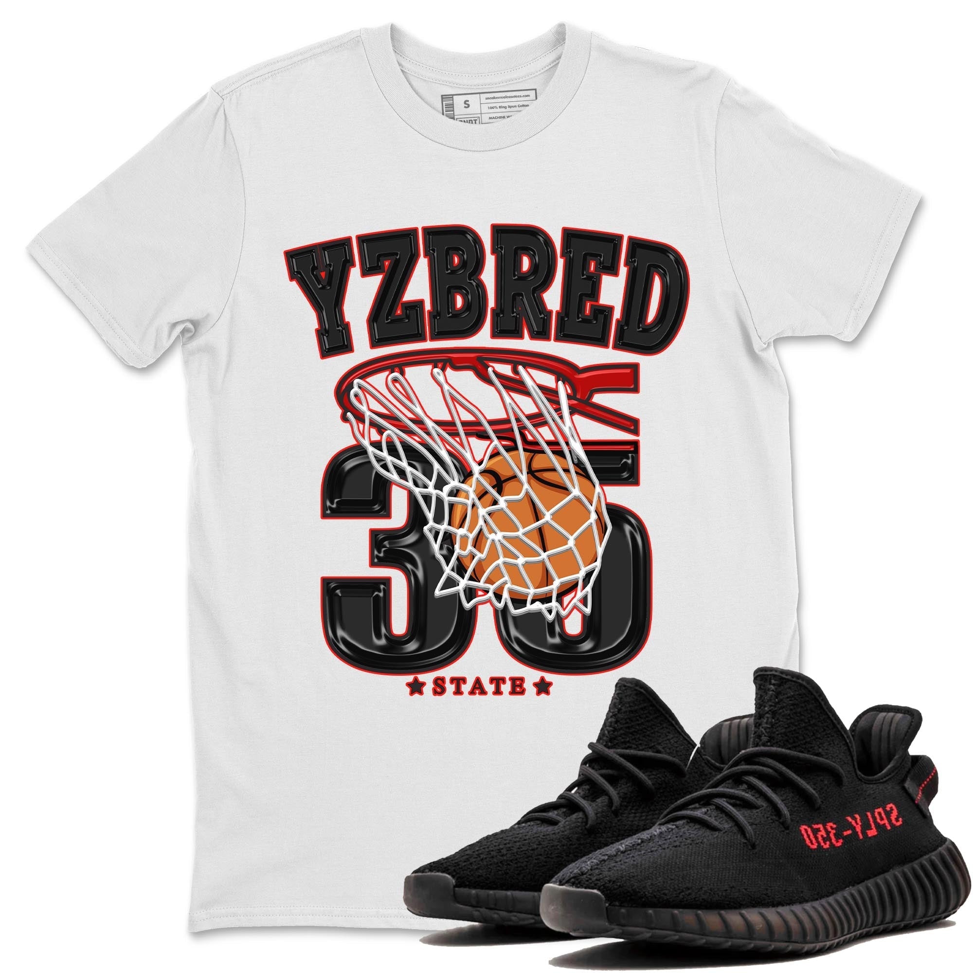Yeezy 350 Bred shirt to match jordans Basketball Streetwear Sneaker Shirt Yeezy Boost 350 V2 Bred Drip Gear Zone Sneaker Matching Clothing Unisex White 1 T-Shirt
