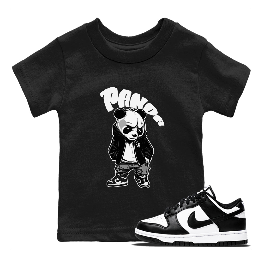 Dunk Panda Sneaker Match Tees Bastard Panda Streetwear Sneaker Shirt Dunk Low White Black Drip Gear Zone Sneaker Matching Clothing Kids Shirts Black 1