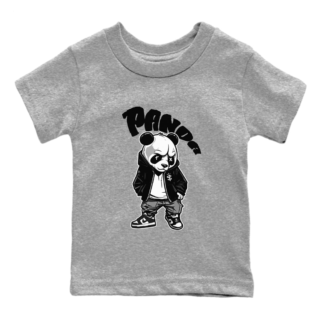 Dunk Panda Sneaker Match Tees Bastard Panda Streetwear Sneaker Shirt Dunk Low White Black Drip Gear Zone Sneaker Matching Clothing Kids Shirts Heather Grey 2
