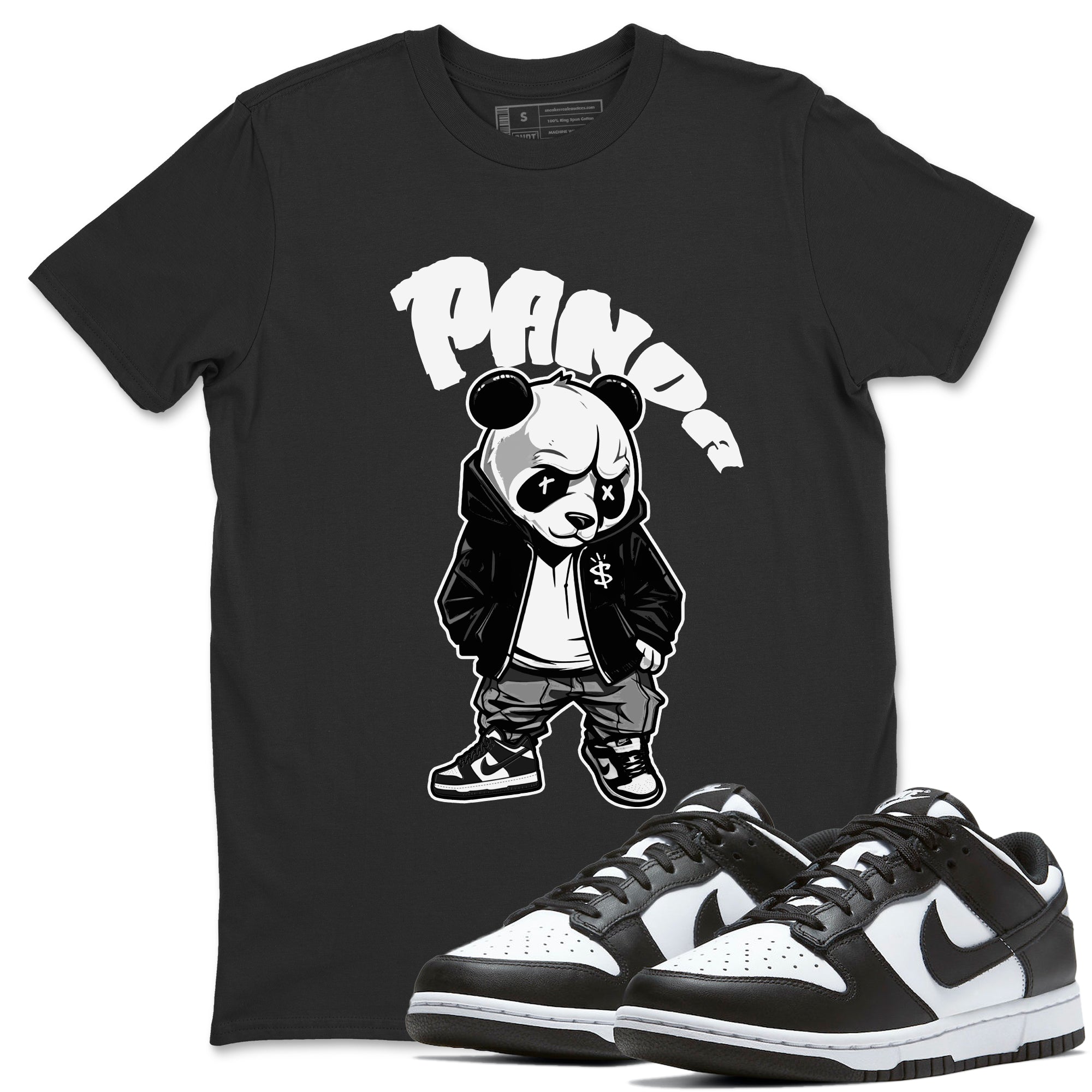 Dunk Panda Sneaker Match Tees Bastard Panda Streetwear Sneaker Shirt Dunk Low White Black Drip Gear Zone Sneaker Matching Clothing Unisex Shirts Black 1