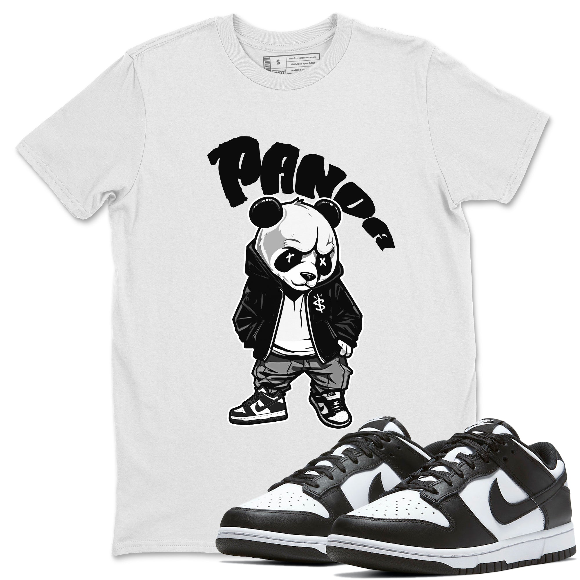 Dunk Panda Sneaker Match Tees Bastard Panda Streetwear Sneaker Shirt Dunk Low White Black Drip Gear Zone Sneaker Matching Clothing Unisex Shirts White 1