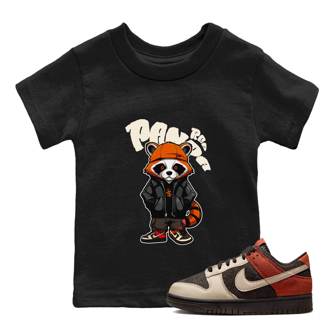 Dunk Red Panda shirt to match jordans Bastard Red Panda sneaker tees Nike Dunk LowRed Panda Drip Gear Zone Sneaker T-Shirts Youth and Baby Black 1 T-Shirt