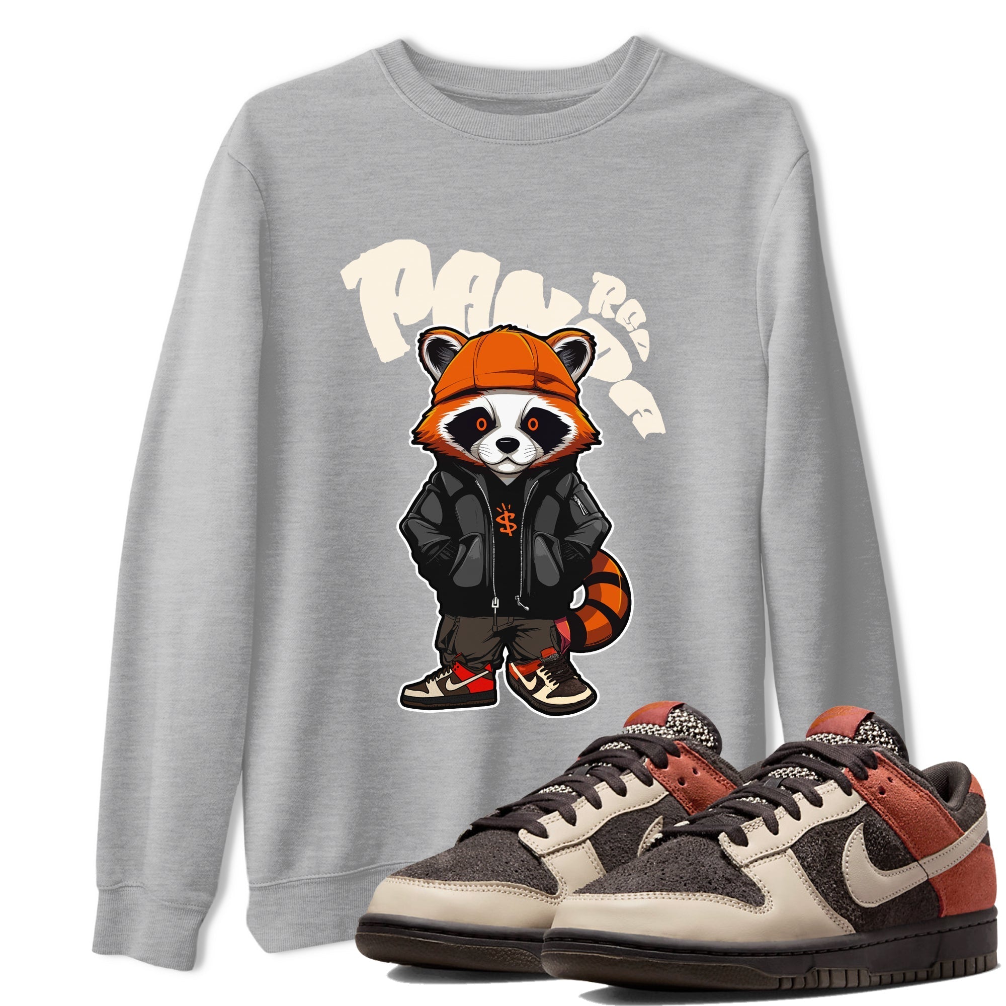 Dunk Red Panda shirt to match jordans Bastard Red Panda sneaker tees Nike Dunk LowRed Panda Drip Gear Zone Sneaker T-Shirts Crew Neck Casual Fit Heather Grey 1 T-Shirt