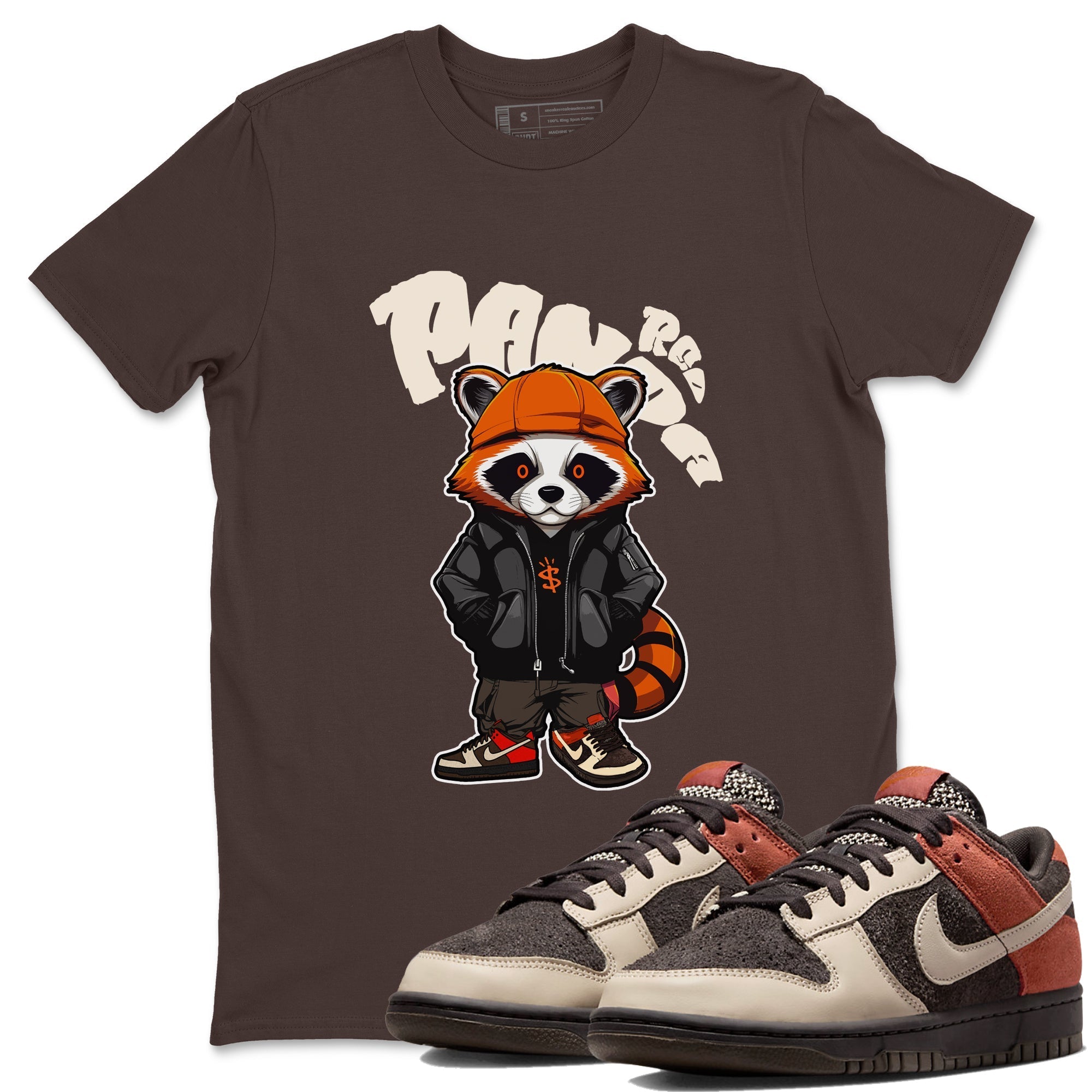 Dunk Red Panda shirt to match jordans Bastard Red Panda sneaker tees Nike Dunk LowRed Panda Drip Gear Zone Sneaker T-Shirts Crew Neck Casual Fit Dark Chocolate 1 T-Shirt