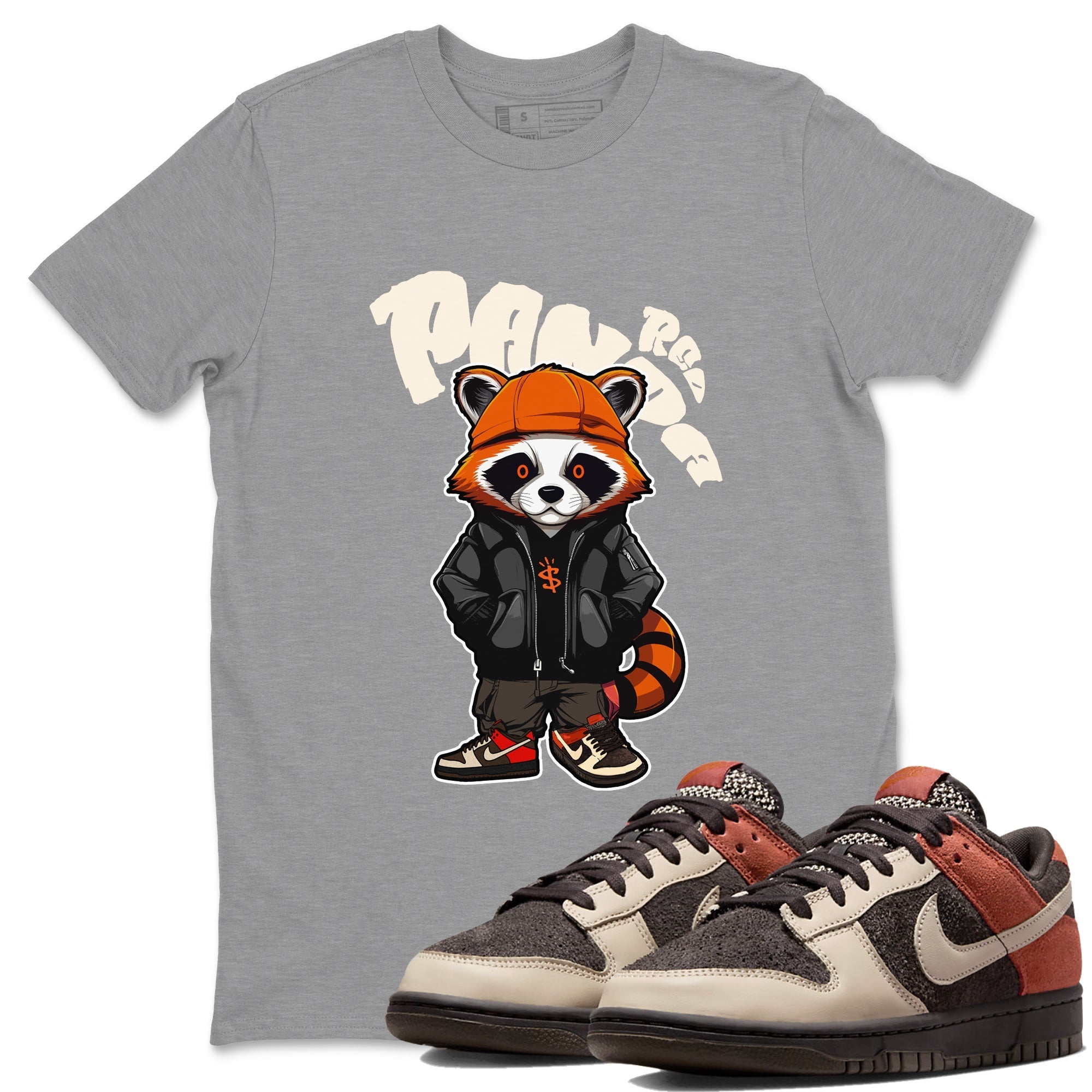 Dunk Red Panda shirt to match jordans Bastard Red Panda sneaker tees Nike Dunk LowRed Panda Drip Gear Zone Sneaker T-Shirts Crew Neck Casual Fit Heather Grey 1 T-Shirt