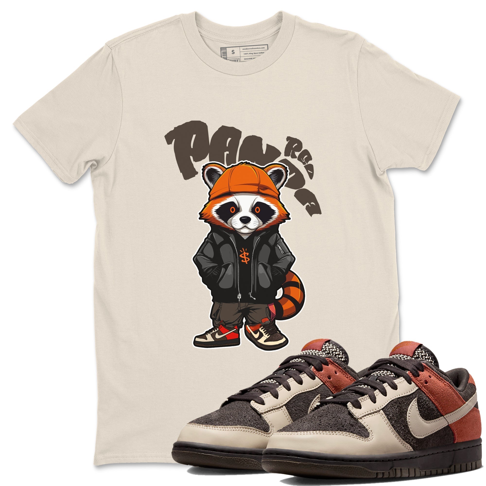 Dunk Red Panda shirt to match jordans Bastard Red Panda sneaker tees Nike Dunk LowRed Panda Drip Gear Zone Sneaker T-Shirts Crew Neck Casual Fit Natural 1 T-Shirt