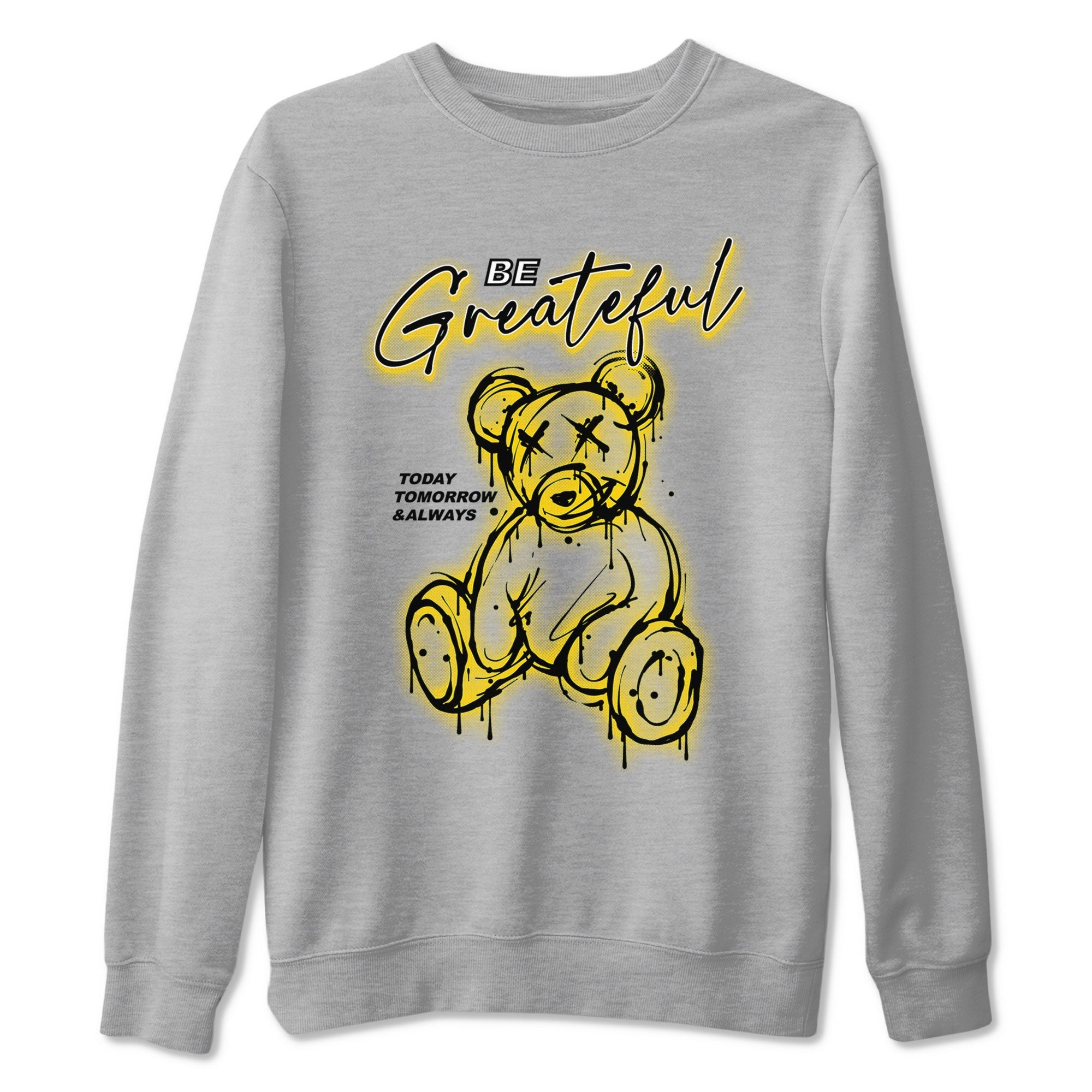 AJ1 Yellow Ochre shirt to match jordans Be Grateful sneaker tees streetwear brand Air Jordan 1 Yellow Ochre Drip Gear Zone Brand unisex cotton Heather Grey 2 crew neck shirt
