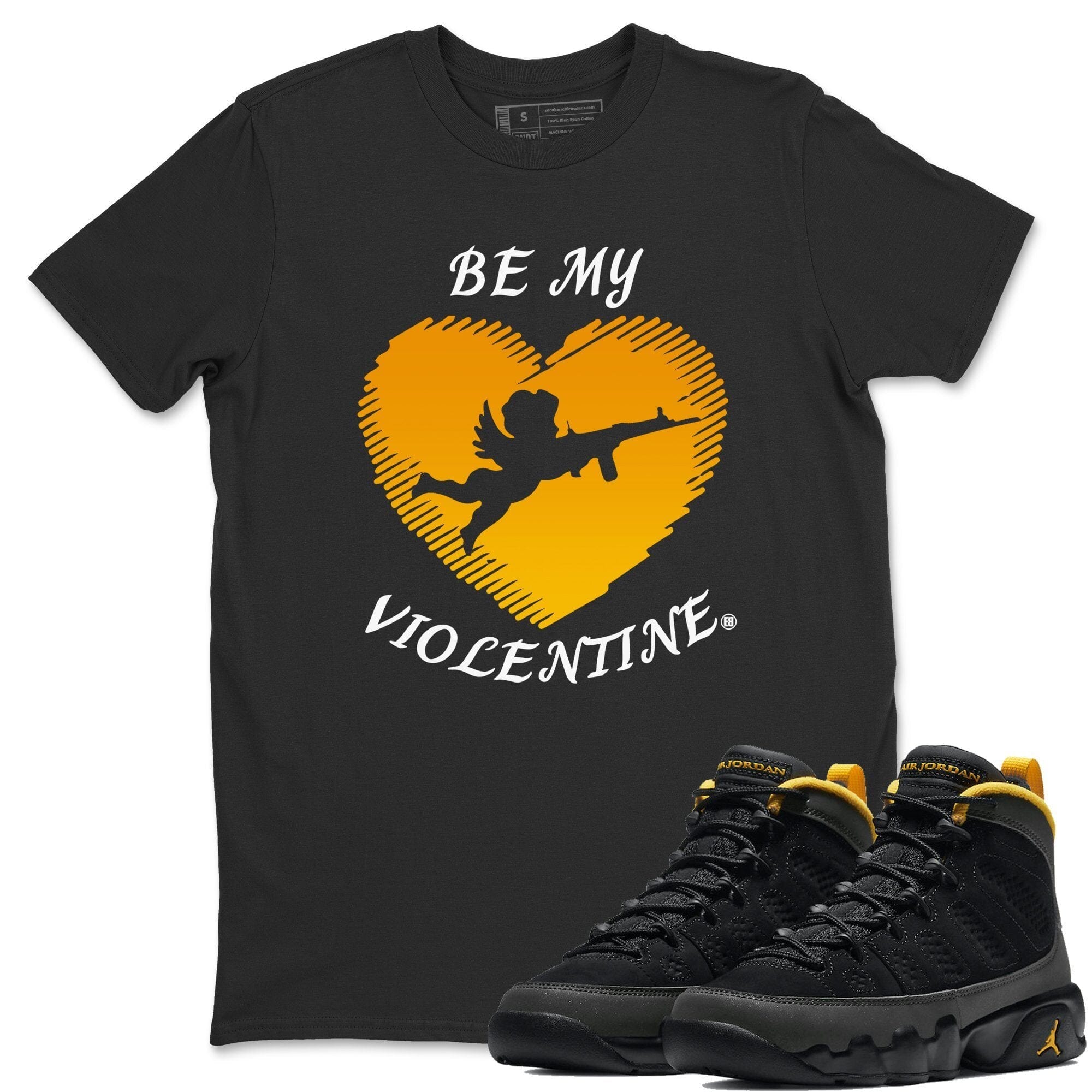 Jordan 9 University Gold Shirt To Match Jordans Be My Violentine Sneaker Tees Jordan 9 University Gold Drip Gear Zone Sneaker Matching Clothing Unisex Shirts