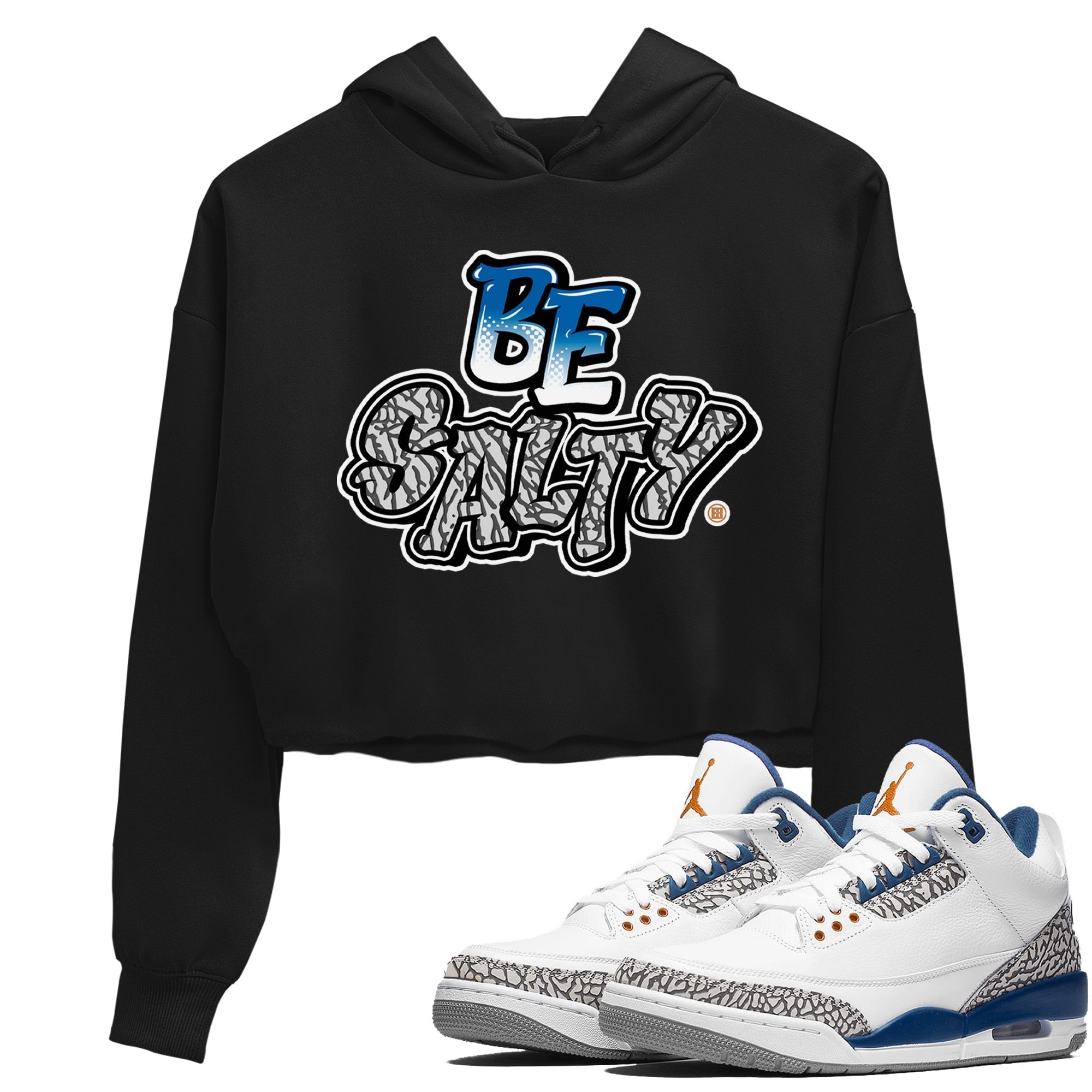 Air Jordan 3 Wizards Sneaker Match Tees Be Salty Streetwear Sneaker Shirt Air Jordan 3 Retro Wizards Sneaker Release Tees Women's Shirts Black 1