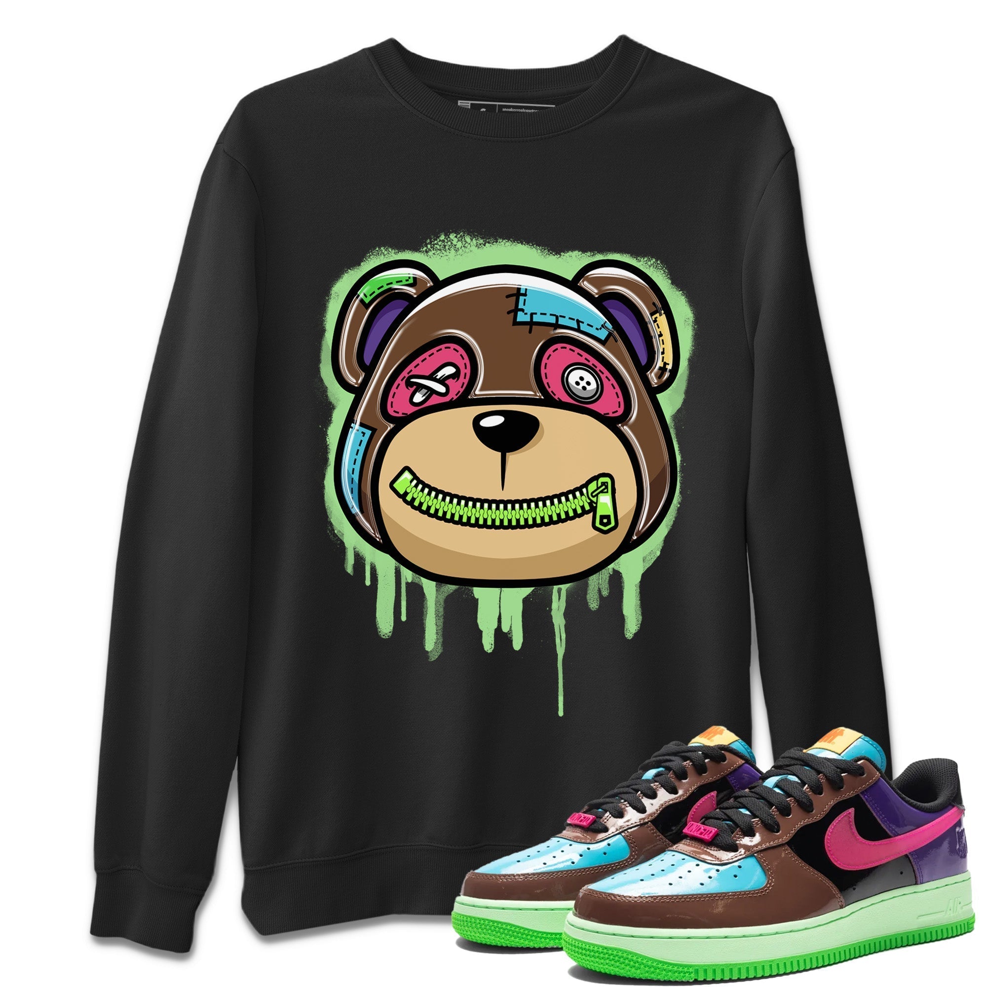 Air Force 1 Undefeated Fauna Brown Sneaker Match Tees Bear Face Sneaker Tees Air Force 1 Undefeated Fauna Brown Jordan to match sneaker T-Shirt Crew Neck Shirts