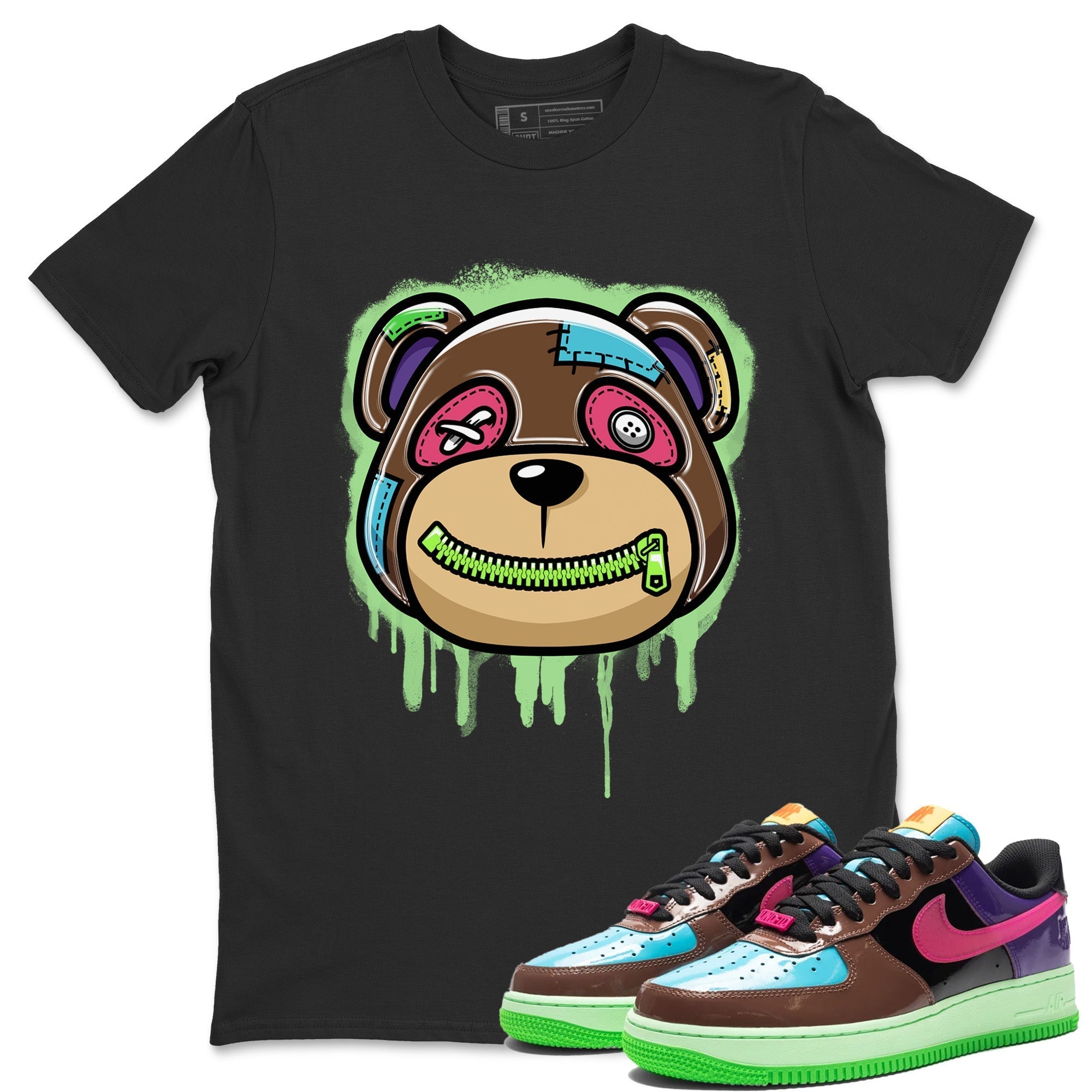 Air Force 1 Undefeated Fauna Brown Sneaker Match Tees Bear Face Sneaker Tees Air Force 1 Undefeated Fauna Brown Jordan to match sneaker T-Shirt Crew Neck Shirts