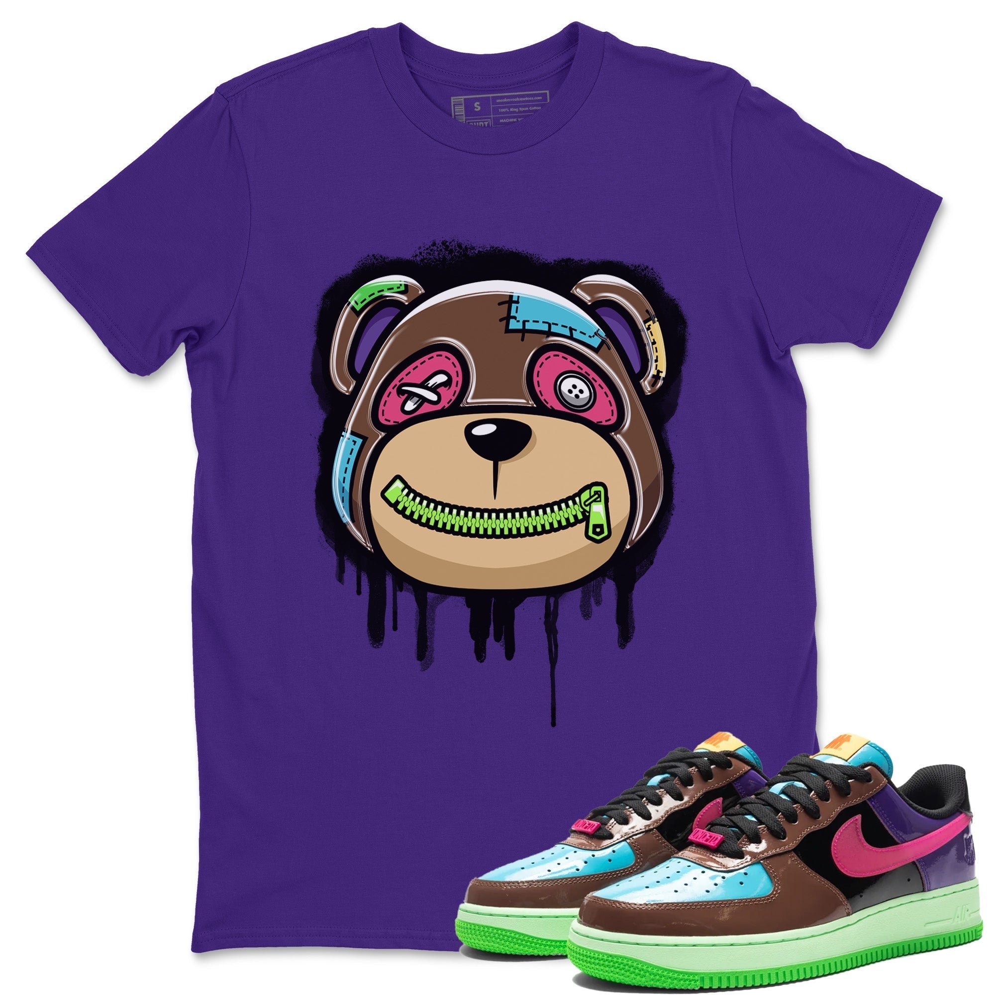 Air Force 1 Undefeated Fauna Brown Sneaker Match Tees Bear Face Sneaker Tees Air Force 1 Undefeated Fauna Brown Jordan to match sneaker T-Shirt Crew Neck Shirts