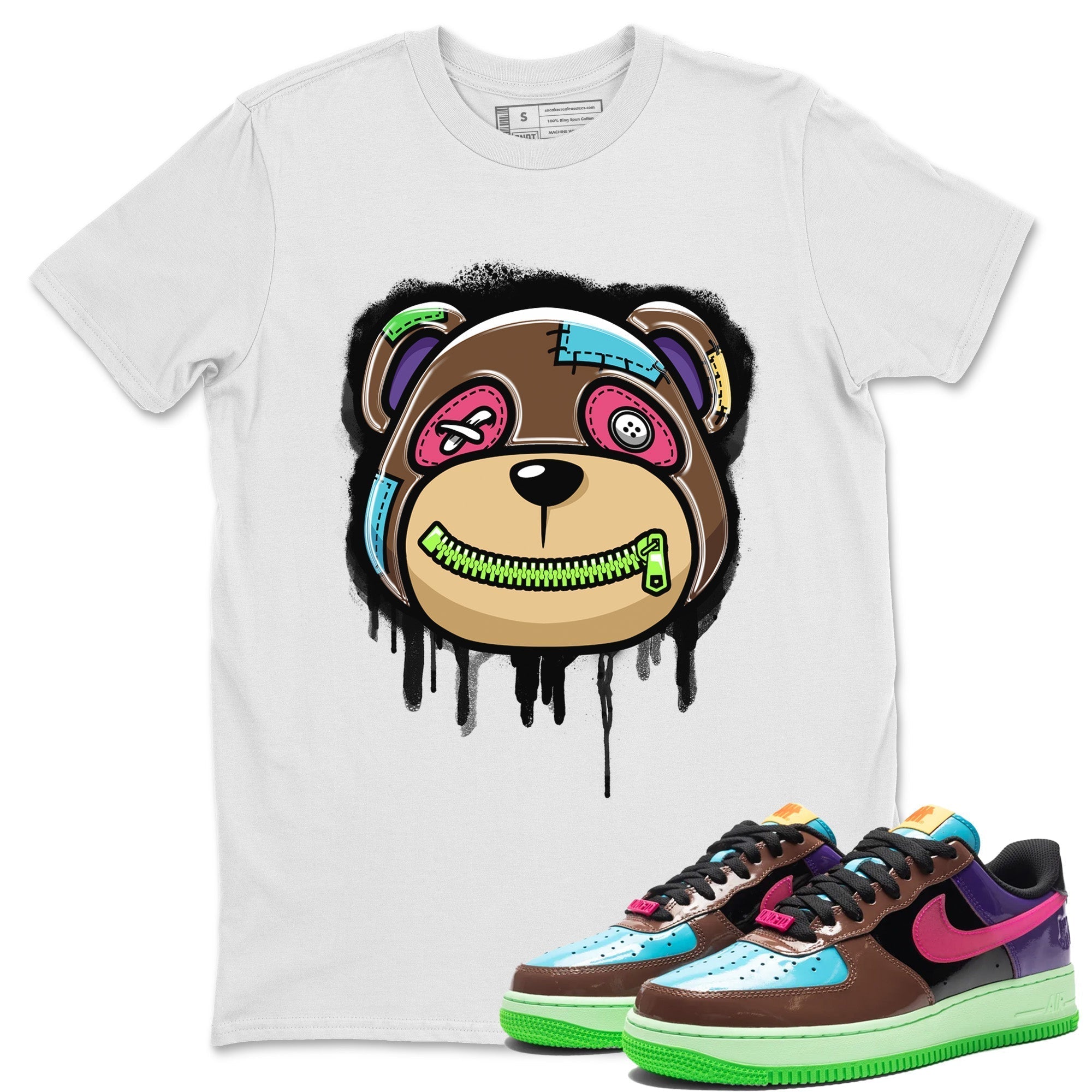 Air Force 1 Undefeated Fauna Brown Sneaker Match Tees Bear Face Sneaker Tees Air Force 1 Undefeated Fauna Brown Jordan to match sneaker T-Shirt Crew Neck Shirts