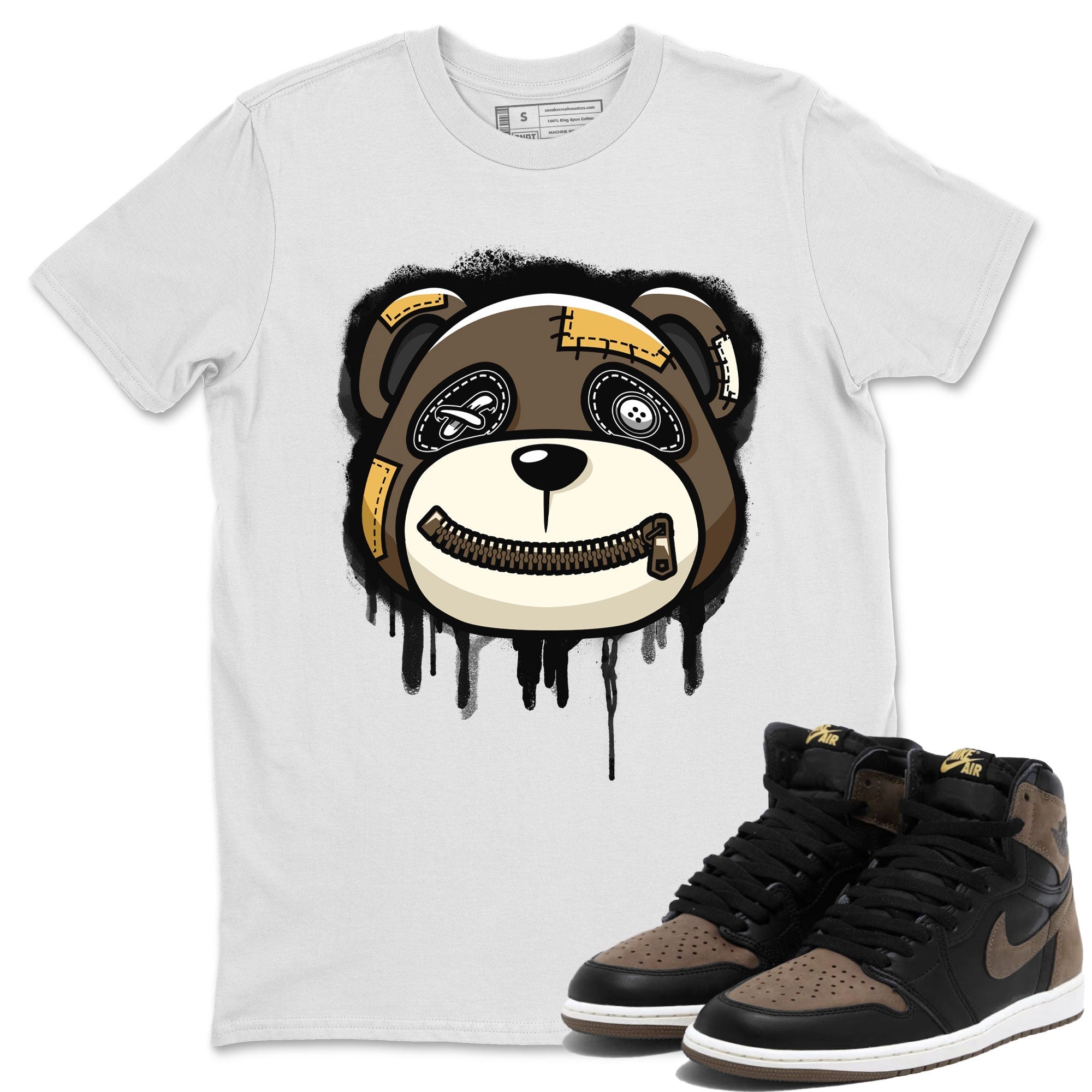 Air Jordan 1 Retro High OG Palomino shirt to match jordans Bear Face Streetwear Sneaker Shirt Air Jordan 1 Palomino Drip Gear Zone Sneaker Matching Clothing Unisex White 1 T-Shirt