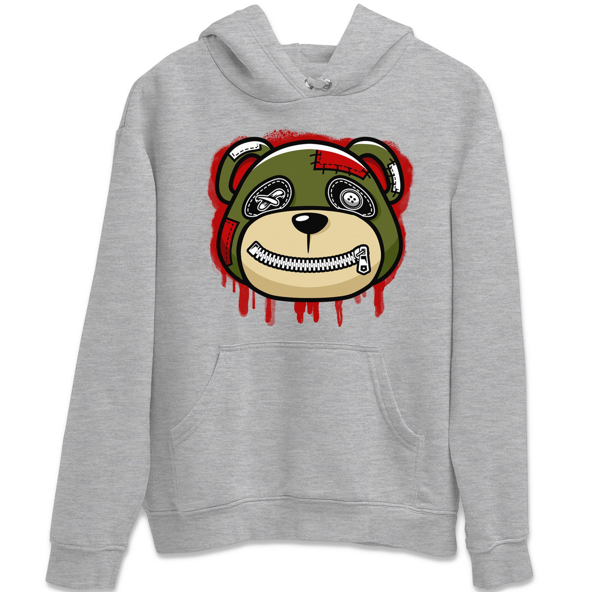 Jordan 1 Travis Scott Olive Sneaker Matching T-Shirt Bear Face Sneaker Tees Jordan 1 Travis Scott Olive Sneaker Release Tees Crew Neck Tees