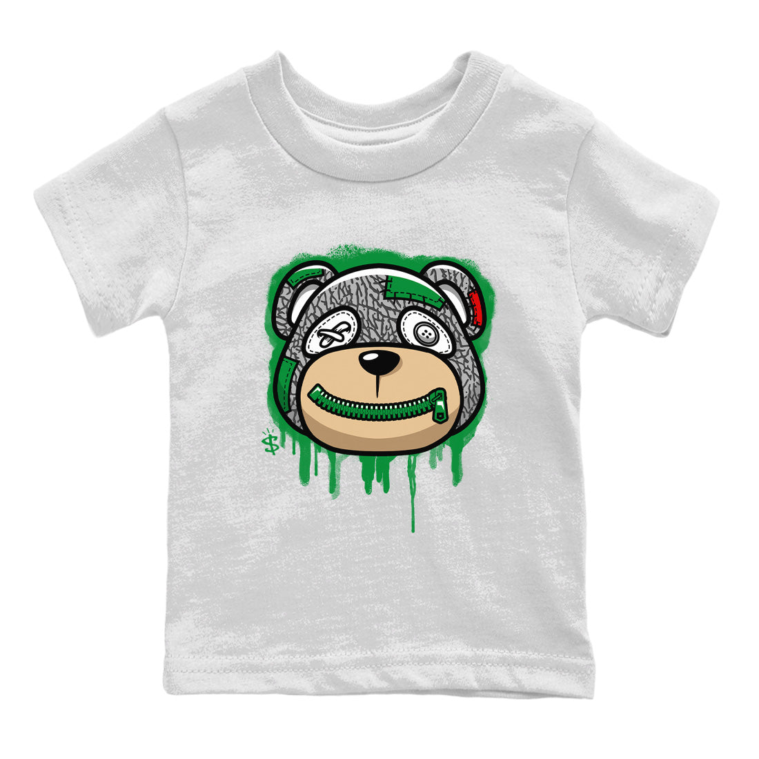 Air Jordan 3 Lucky Green Sneaker Match Tees Bear Face Streetwear Sneaker Shirt Jordan 3 Retro Lucky Green Sneaker Release Tees Kids Shirts White 2