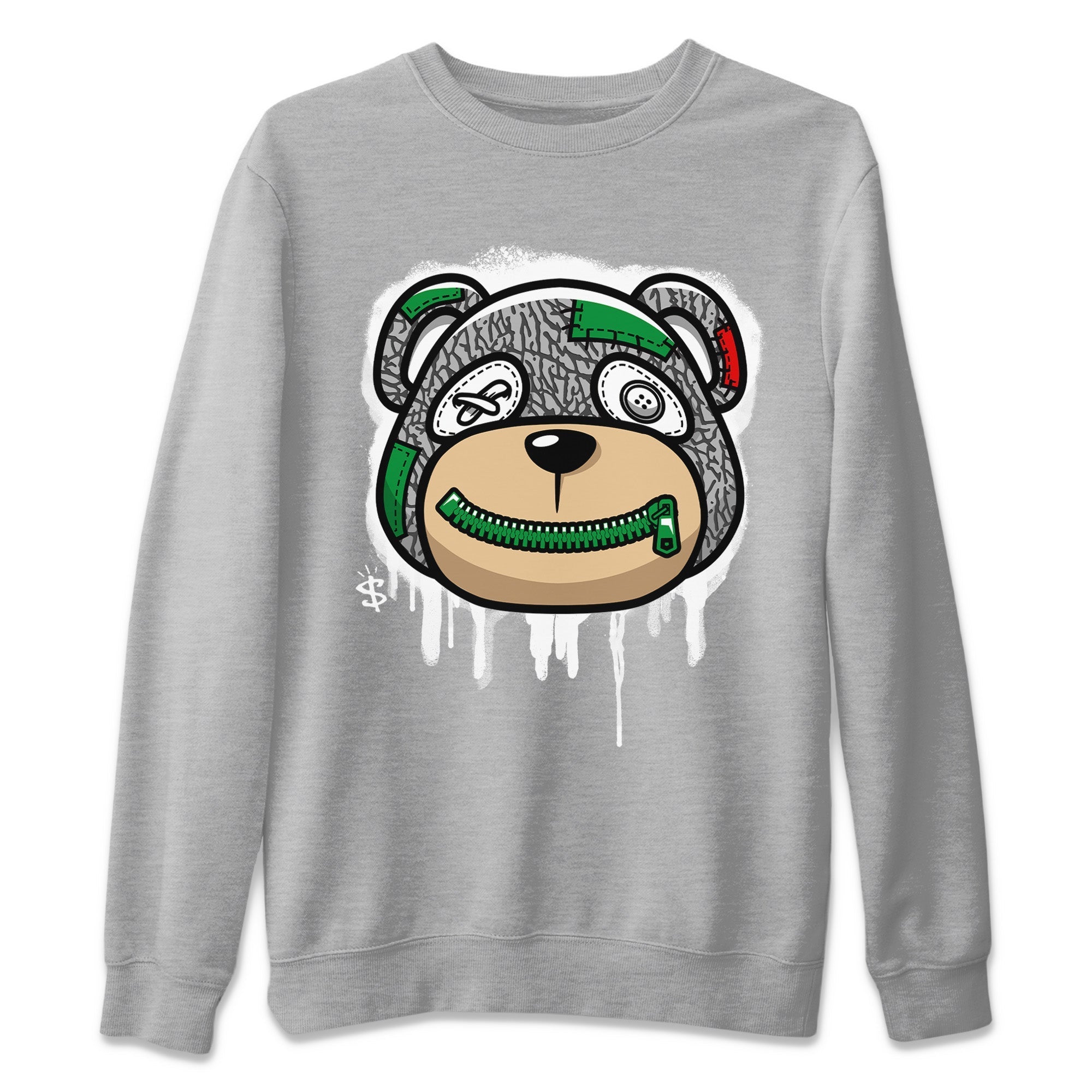 Air Jordan 3 Lucky Green Sneaker Match Tees Bear Face Streetwear Sneaker Shirt Jordan 3 Retro Lucky Green Sneaker Release Tees Unisex Shirts Heather Grey 2