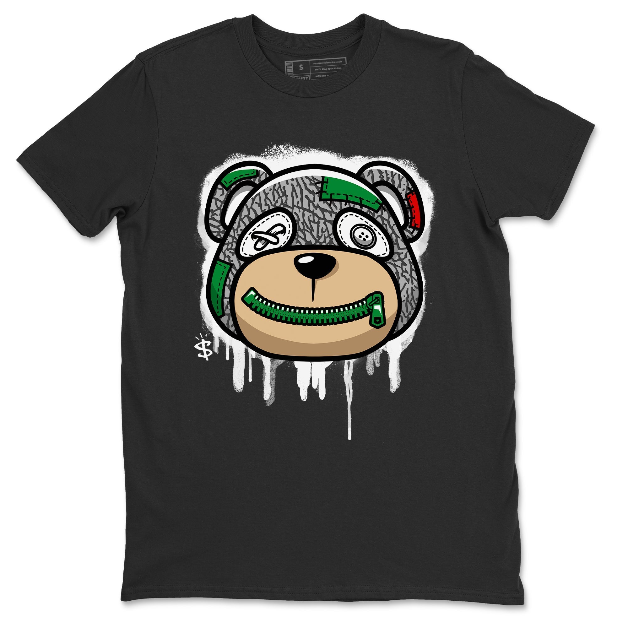 Air Jordan 3 Lucky Green Sneaker Match Tees Bear Face Streetwear Sneaker Shirt Jordan 3 Retro Lucky Green Sneaker Release Tees Unisex Shirts Black 2