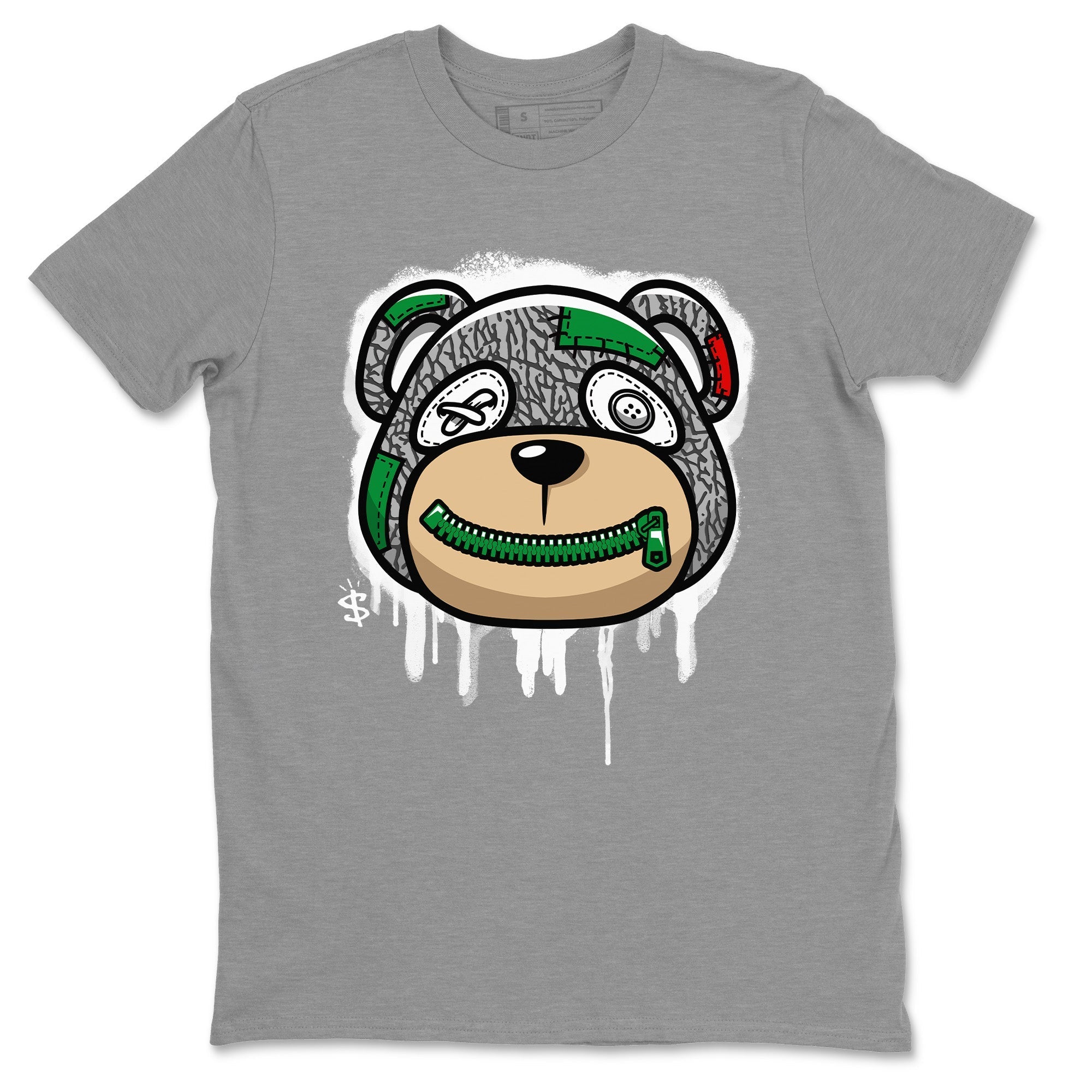 Air Jordan 3 Lucky Green Sneaker Match Tees Bear Face Streetwear Sneaker Shirt Jordan 3 Retro Lucky Green Sneaker Release Tees Unisex Shirts Heather Grey 2