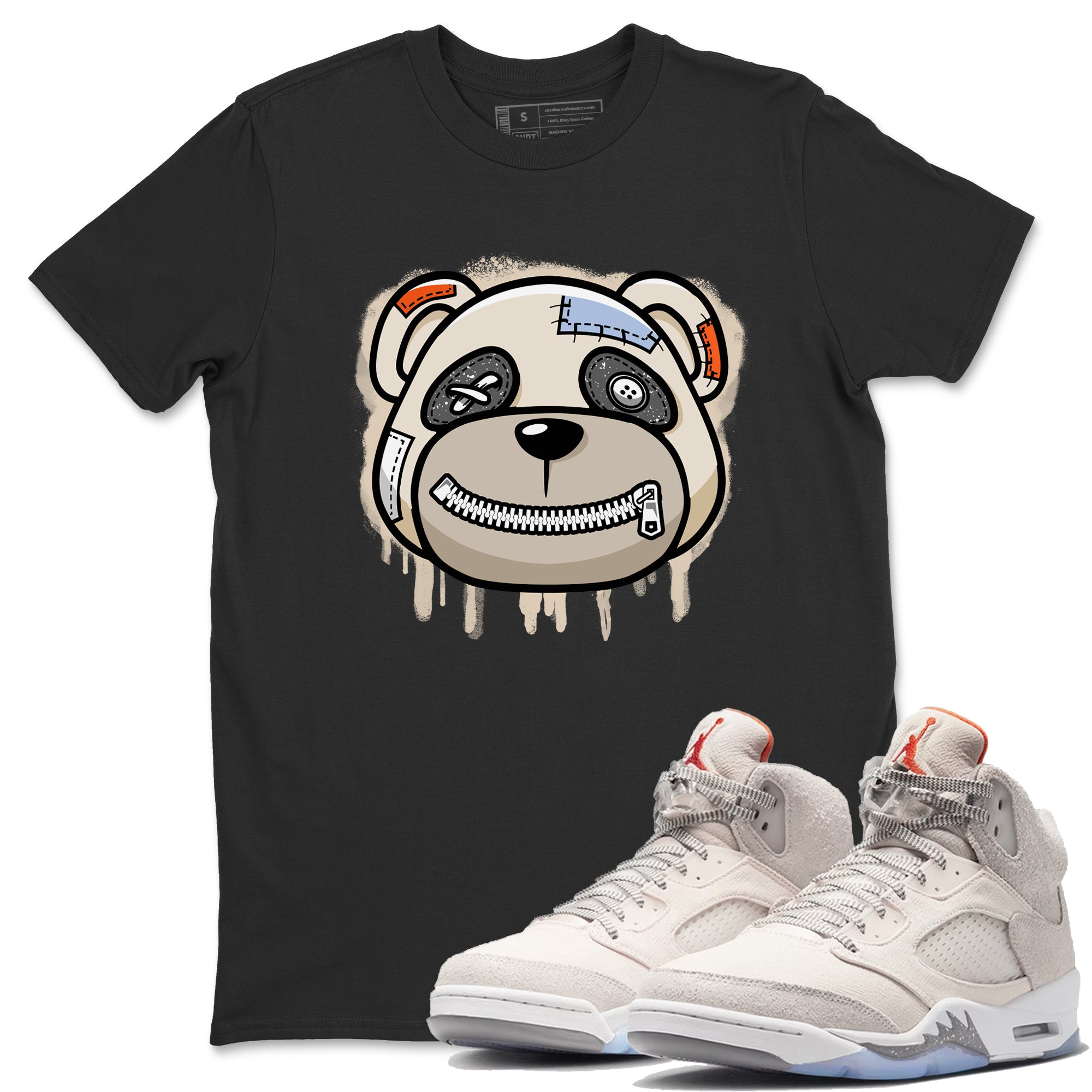Air Jordan 5 Craft Sneaker Match Tees Bear Face Streetwear Sneaker Shirt Air Jordan 5 Craft Tee Unisex Shirts Black 1