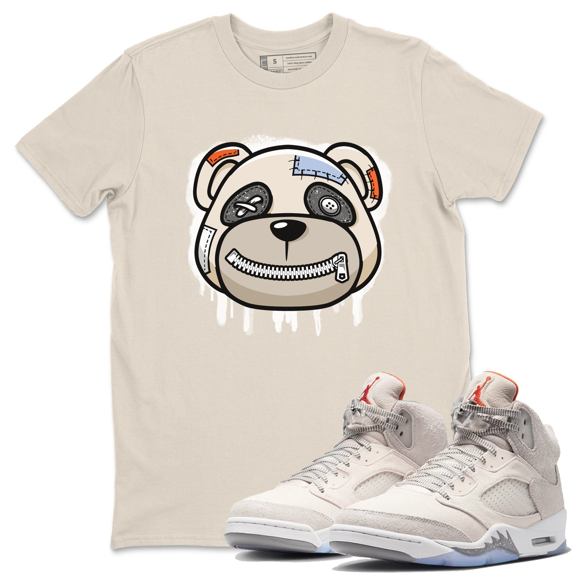 Air Jordan 5 Craft Sneaker Match Tees Bear Face Streetwear Sneaker Shirt Air Jordan 5 Craft Tee Unisex Shirts Natural 1