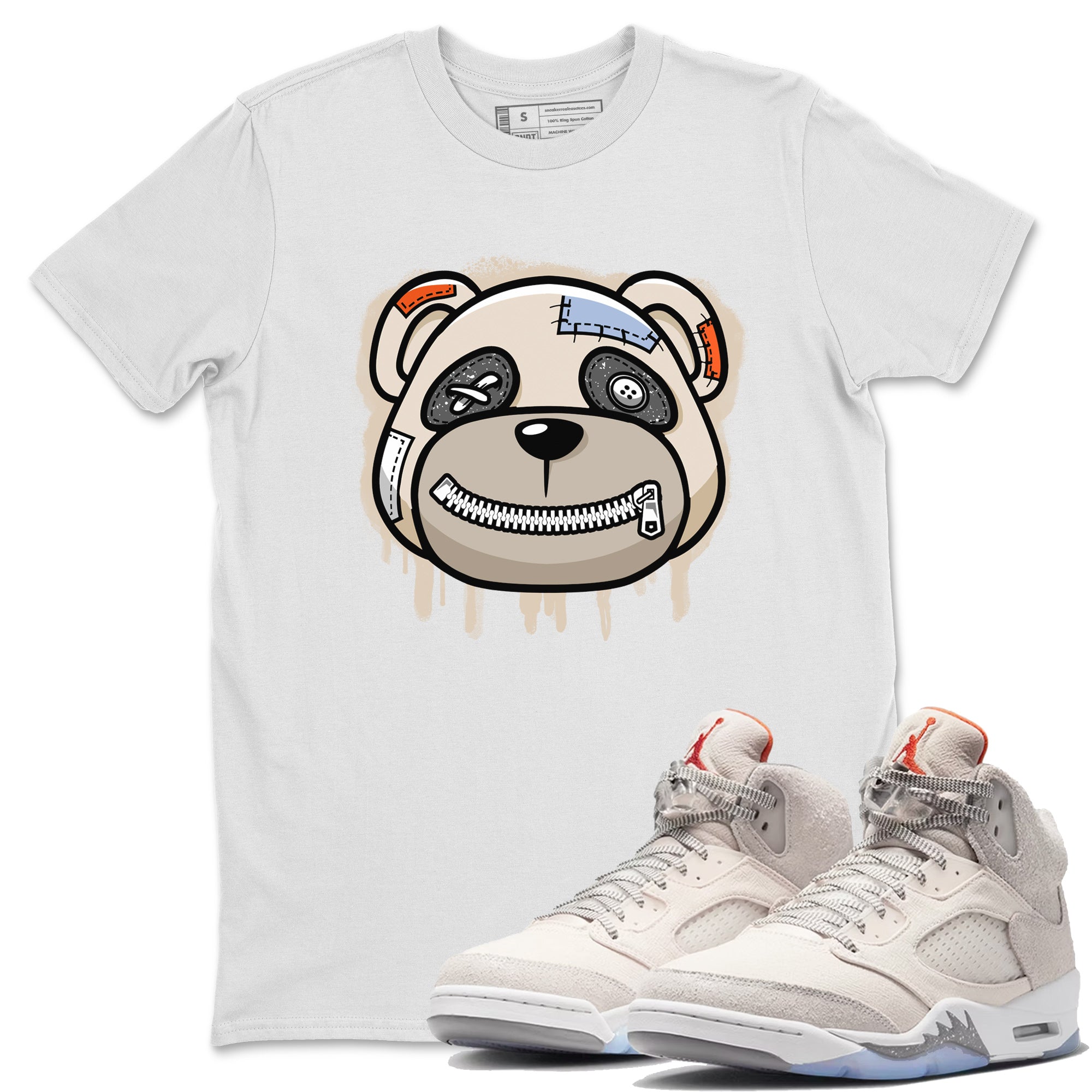Air Jordan 5 Craft Sneaker Match Tees Bear Face Streetwear Sneaker Shirt Air Jordan 5 Craft Tee Unisex Shirts White 1