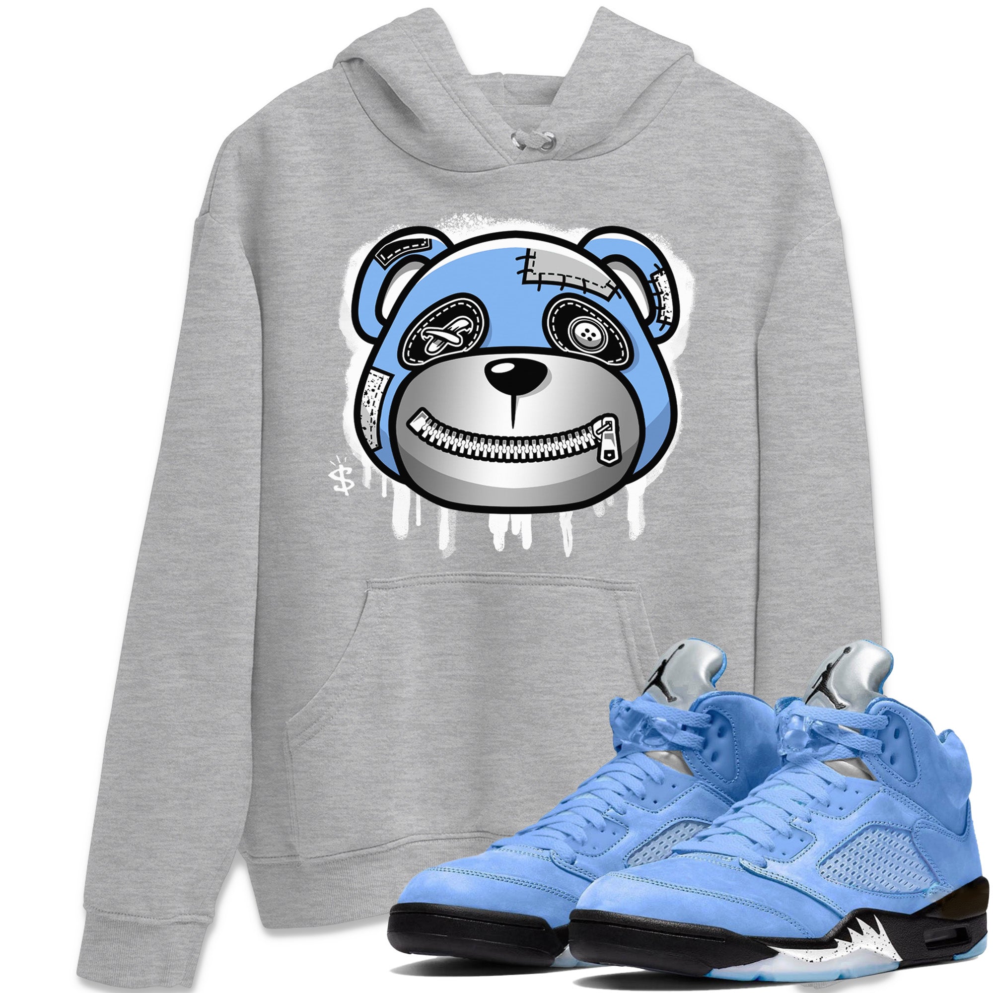 Jordan 5 UNC Shirt To Match Jordans Bear Face Sneaker Tees Jordan 5 UNC Drip Gear Zone Sneaker Matching Clothing Unisex Shirts