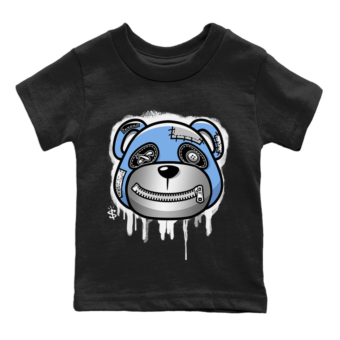 Jordan 5 UNC Sneaker Matching T-Shirt Bear Face Sneaker Tees Jordan 5 UNC Sneaker Release Tees Kids Shirts