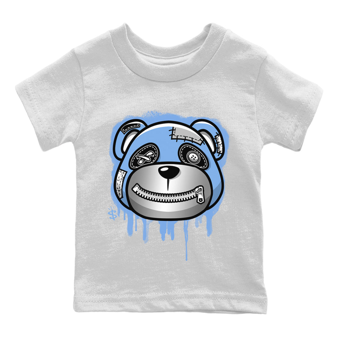 Jordan 5 UNC Sneaker Matching T-Shirt Bear Face Sneaker Tees Jordan 5 UNC Sneaker Release Tees Kids Shirts