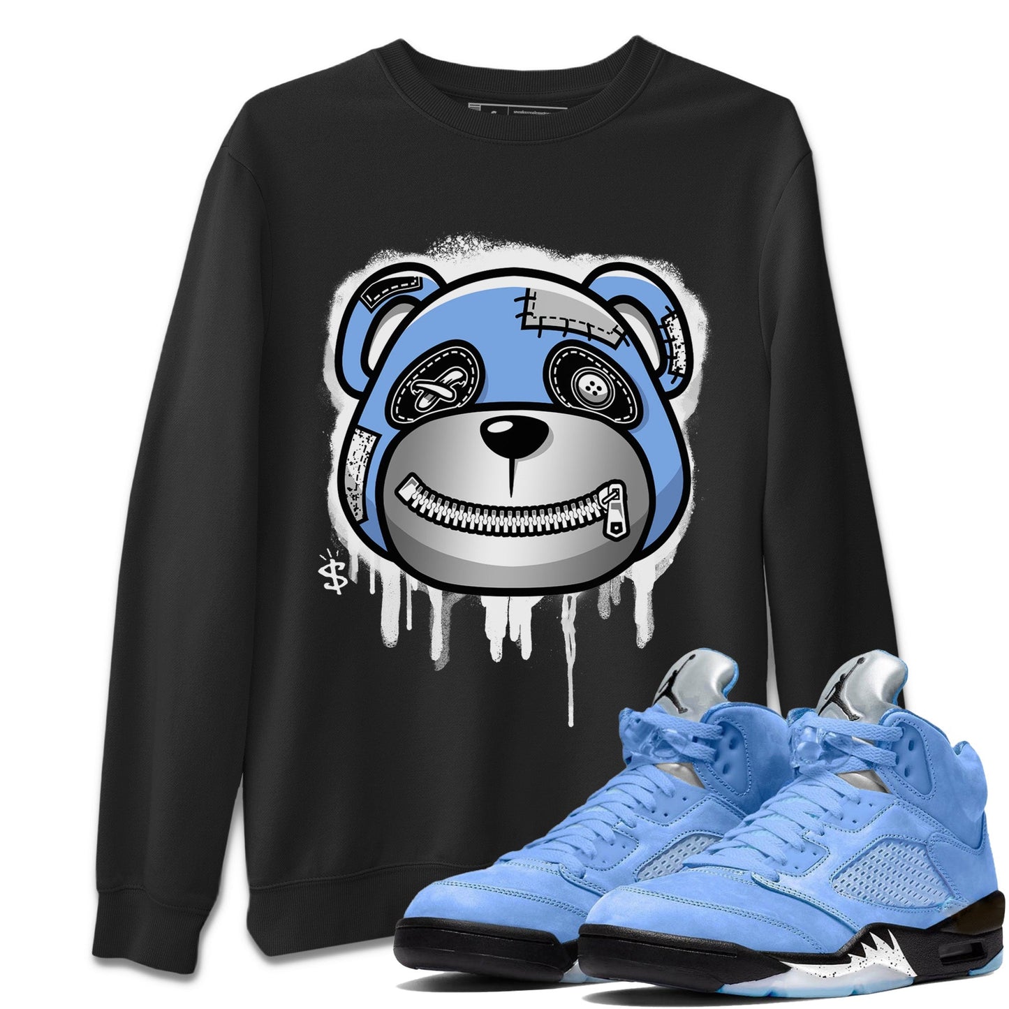 Jordan 5 UNC Shirt To Match Jordans Bear Face Sneaker Tees Jordan 5 UNC Drip Gear Zone Sneaker Matching Clothing Unisex Shirts