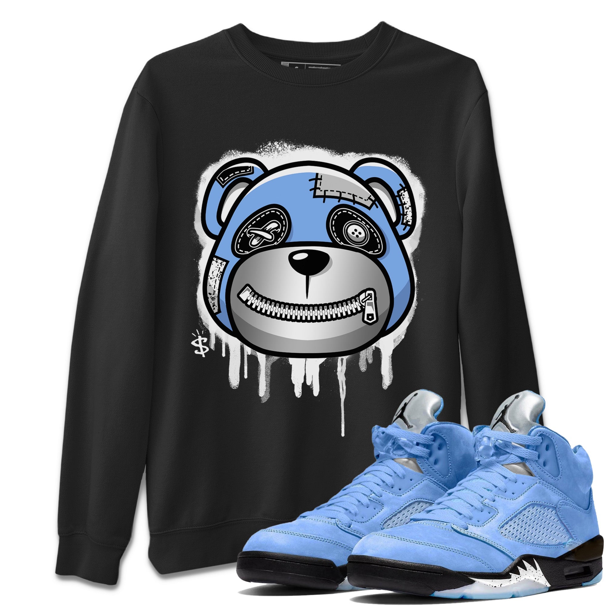 Jordan 5 UNC Shirt To Match Jordans Bear Face Sneaker Tees Jordan 5 UNC Drip Gear Zone Sneaker Matching Clothing Unisex Shirts