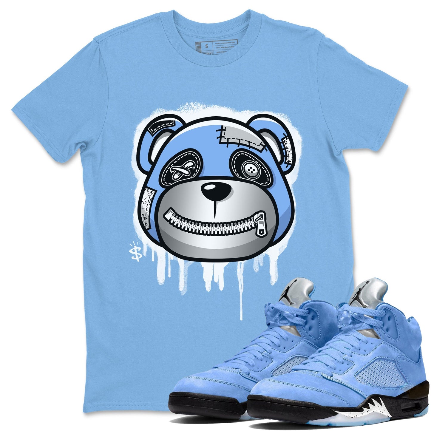 Jordan 5 UNC Shirt To Match Jordans Bear Face Sneaker Tees Jordan 5 UNC Drip Gear Zone Sneaker Matching Clothing Unisex Shirts