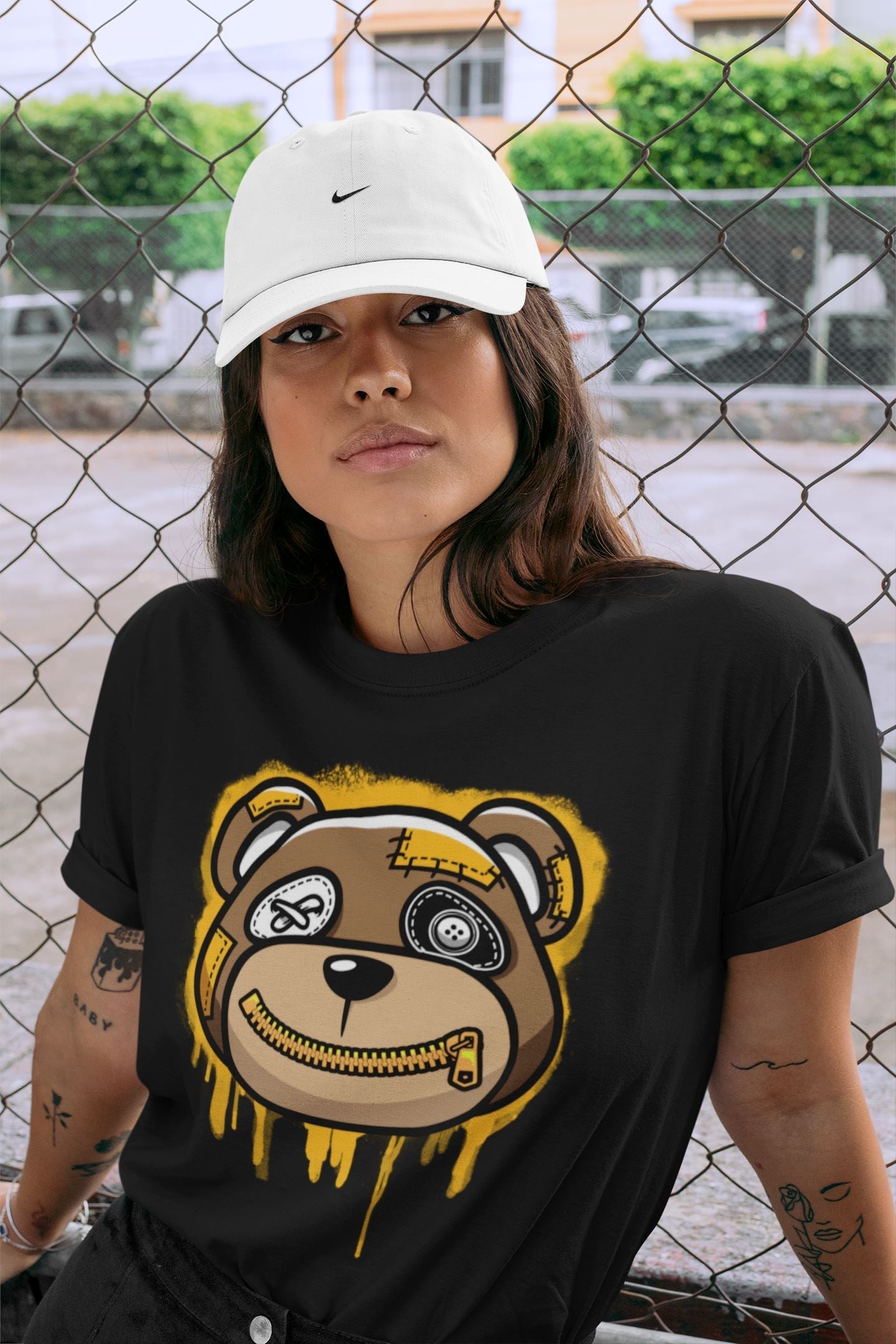 Dunk Championship Goldenrod Sneaker Match Tees Bear Face Sneaker Tees Dunk Championship Goldenrod Jordan to match sneaker T-Shirt Crew Neck Shirts