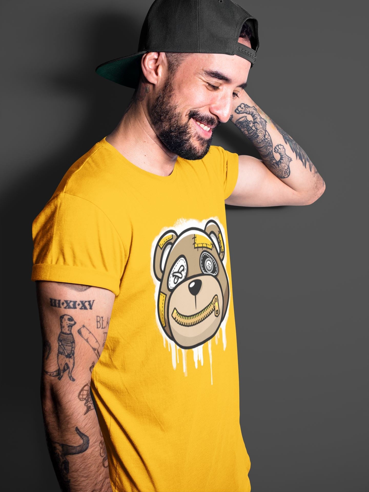 Dunk Championship Goldenrod Sneaker Match Tees Bear Face Sneaker Tees Dunk Championship Goldenrod Jordan to match sneaker T-Shirt Crew Neck Shirts
