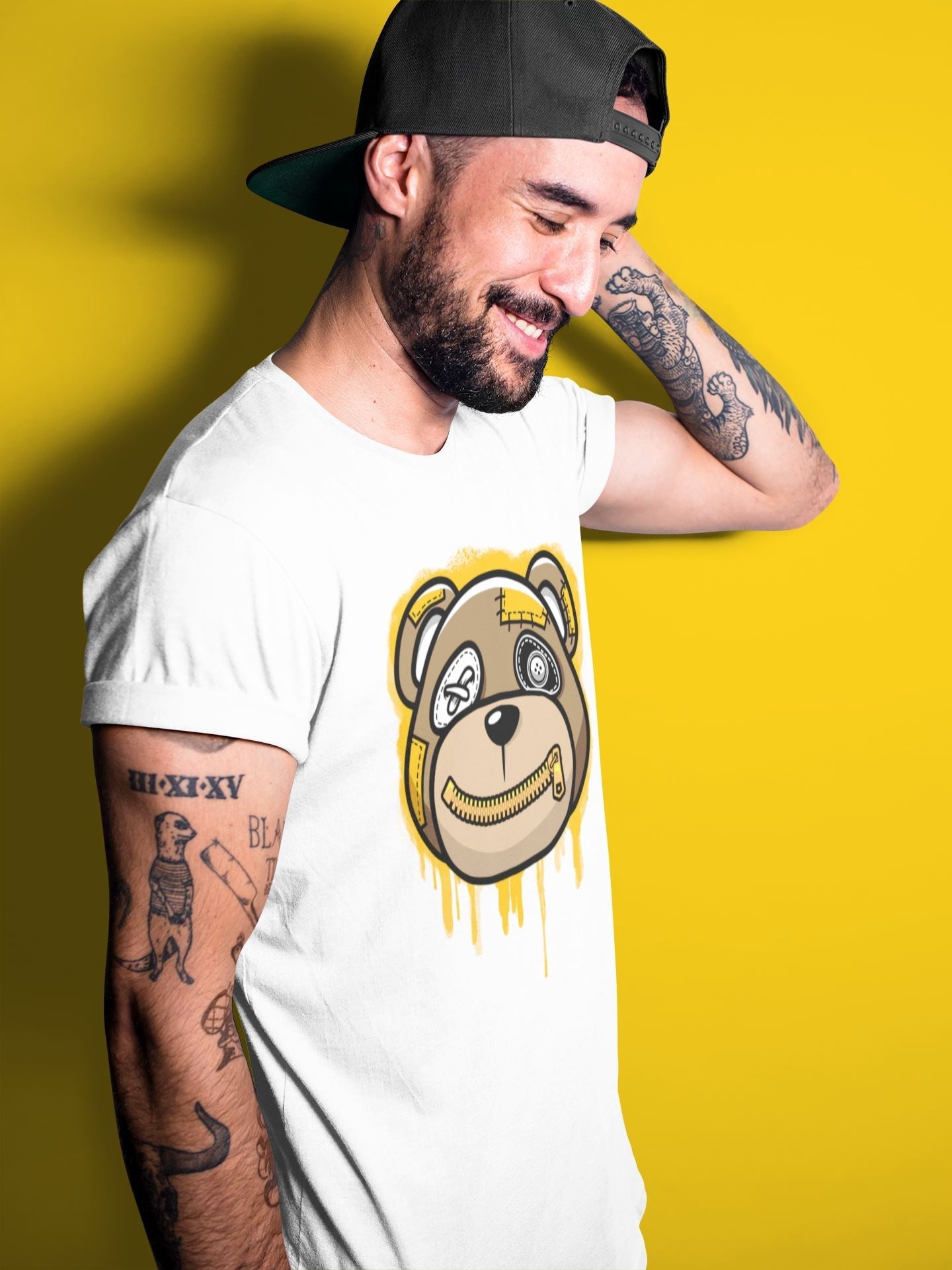Dunk Championship Goldenrod Sneaker Match Tees Bear Face Sneaker Tees Dunk Championship Goldenrod Jordan to match sneaker T-Shirt Crew Neck Shirts