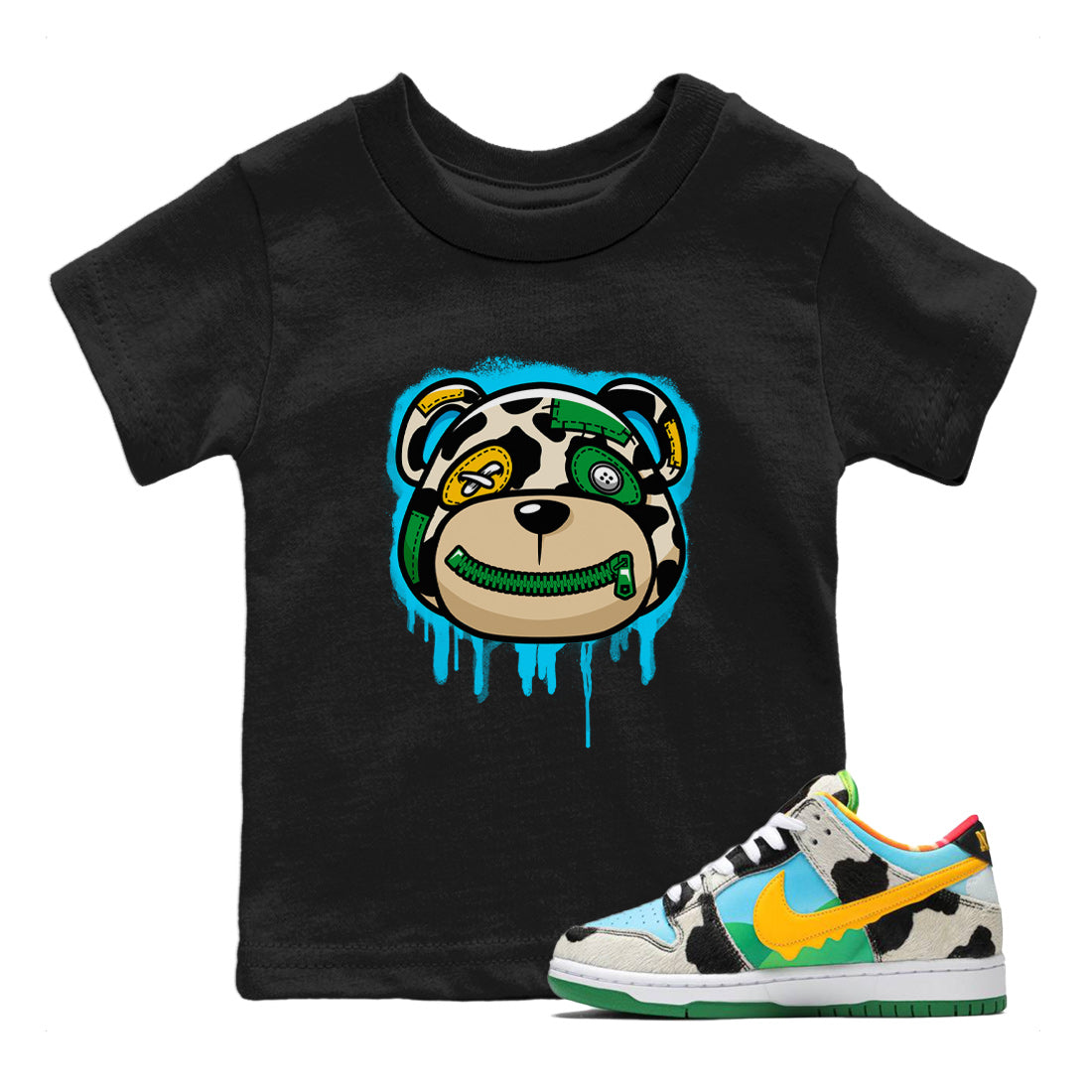 Dunk Chunky Dunky Tee Bear Face Streetwear Sneaker Shirt Dunk Chunky Dunky Sneaker Release Tees Kids Shirts Black 1