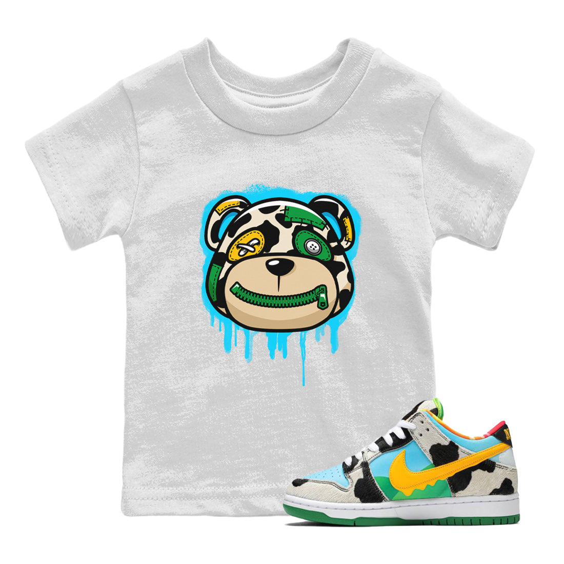 Dunk Chunky Dunky Tee Bear Face Streetwear Sneaker Shirt Dunk Chunky Dunky Sneaker Release Tees Kids Shirts White 1