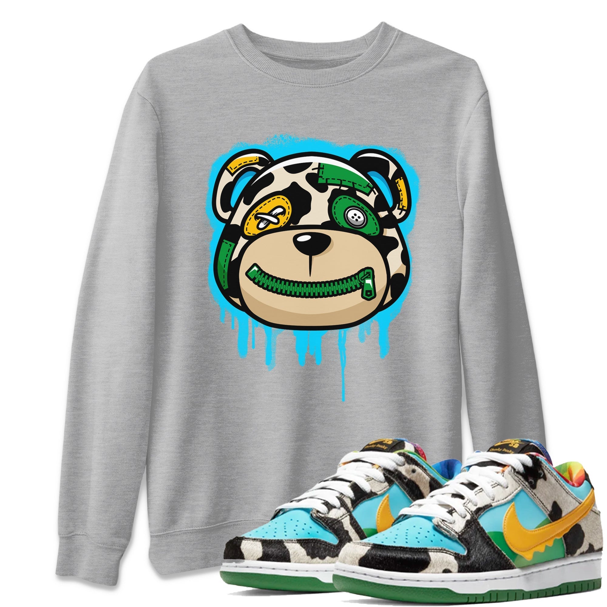 Dunk Chunky Dunky Tee Bear Face Streetwear Sneaker Shirt Dunk Chunky Dunky Sneaker Release Tees Unisex Shirts Heather Grey 1