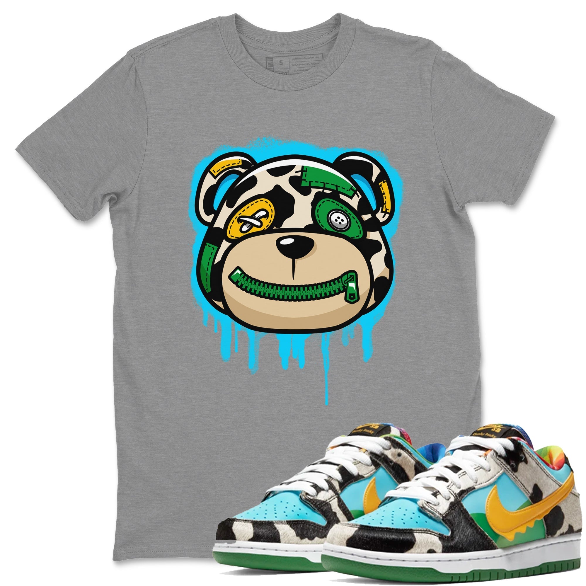 Dunk Chunky Dunky Tee Bear Face Streetwear Sneaker Shirt Dunk Chunky Dunky Sneaker Release Tees Unisex Shirts Heather Grey 1