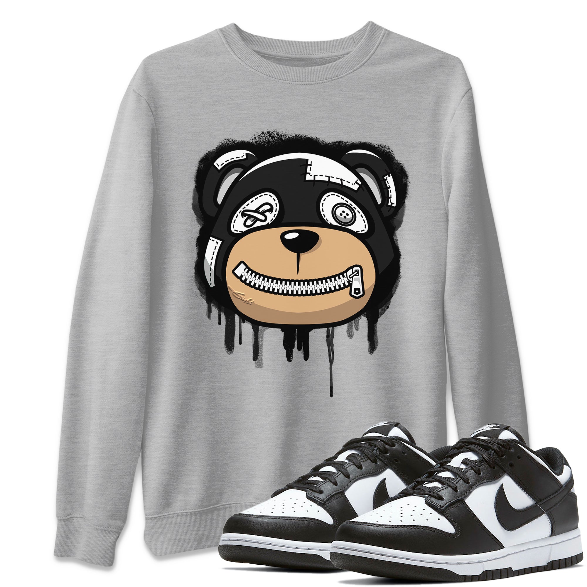 Dunk Panda Sneaker Match Tees Bear Face Sneaker Tees Dunk Panda Jordan to match sneaker T-Shirt Crew Neck Shirts