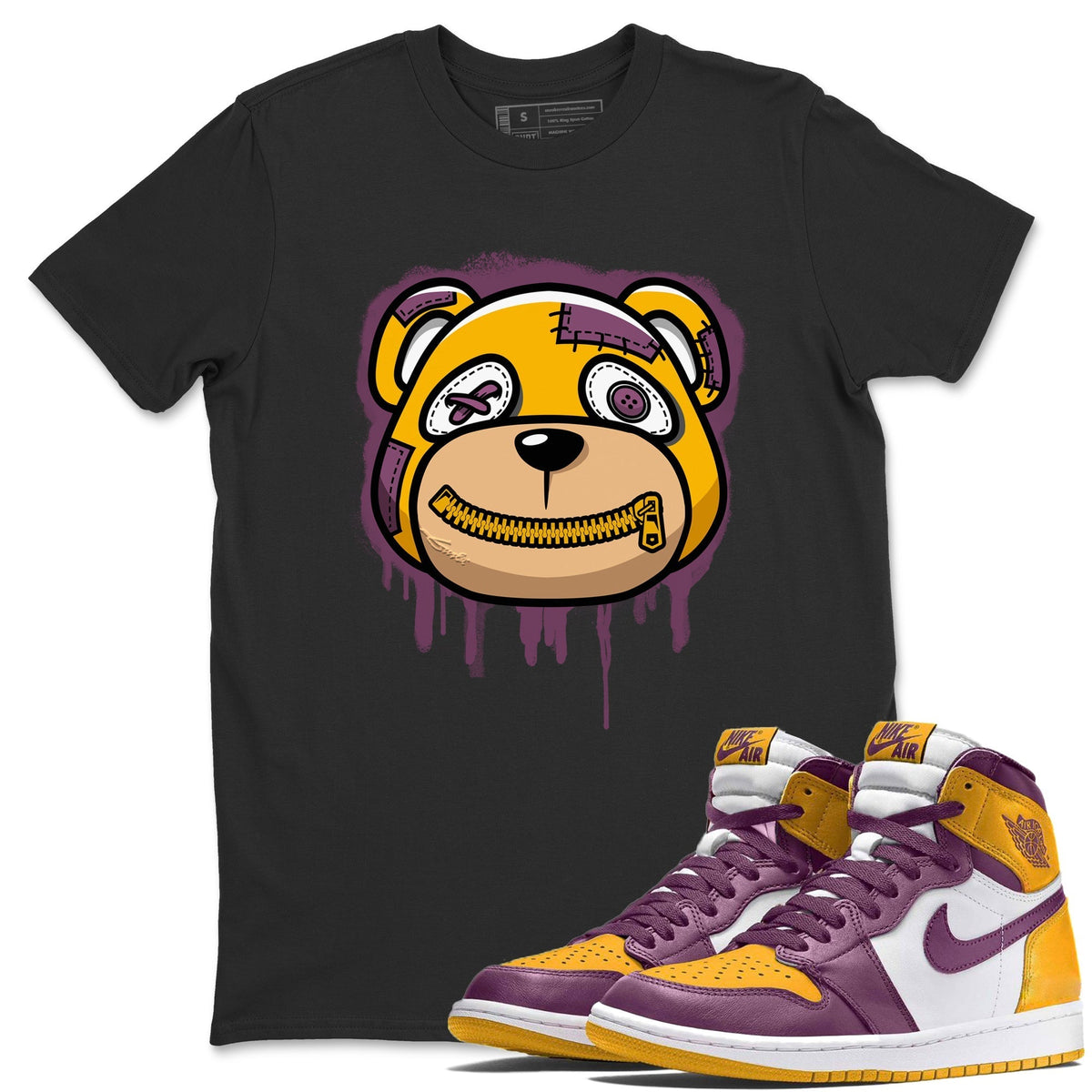 Jordan 1 Brotherhood Sneaker Matching T-Shirt Bear Face Sneaker Tees Jordan 1 Brotherhood Sneaker Release Tees Crew Neck Tees