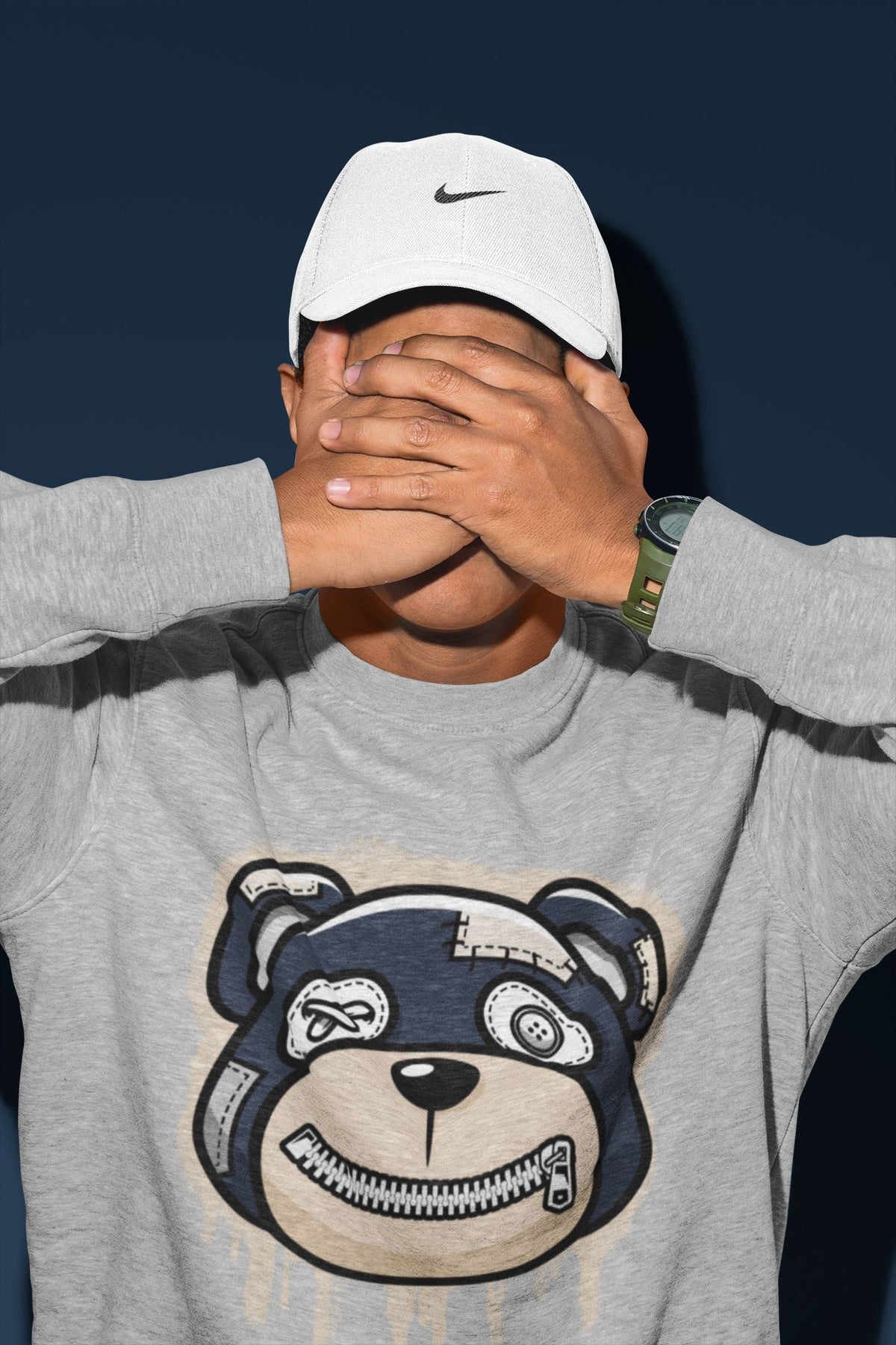 Jordan 1 85 Georgetown Sneaker Match Tees Bear Face Sneaker Tees Jordan 1 85 Georgetown Jordan to match sneaker T-Shirt Crew Neck Shirts