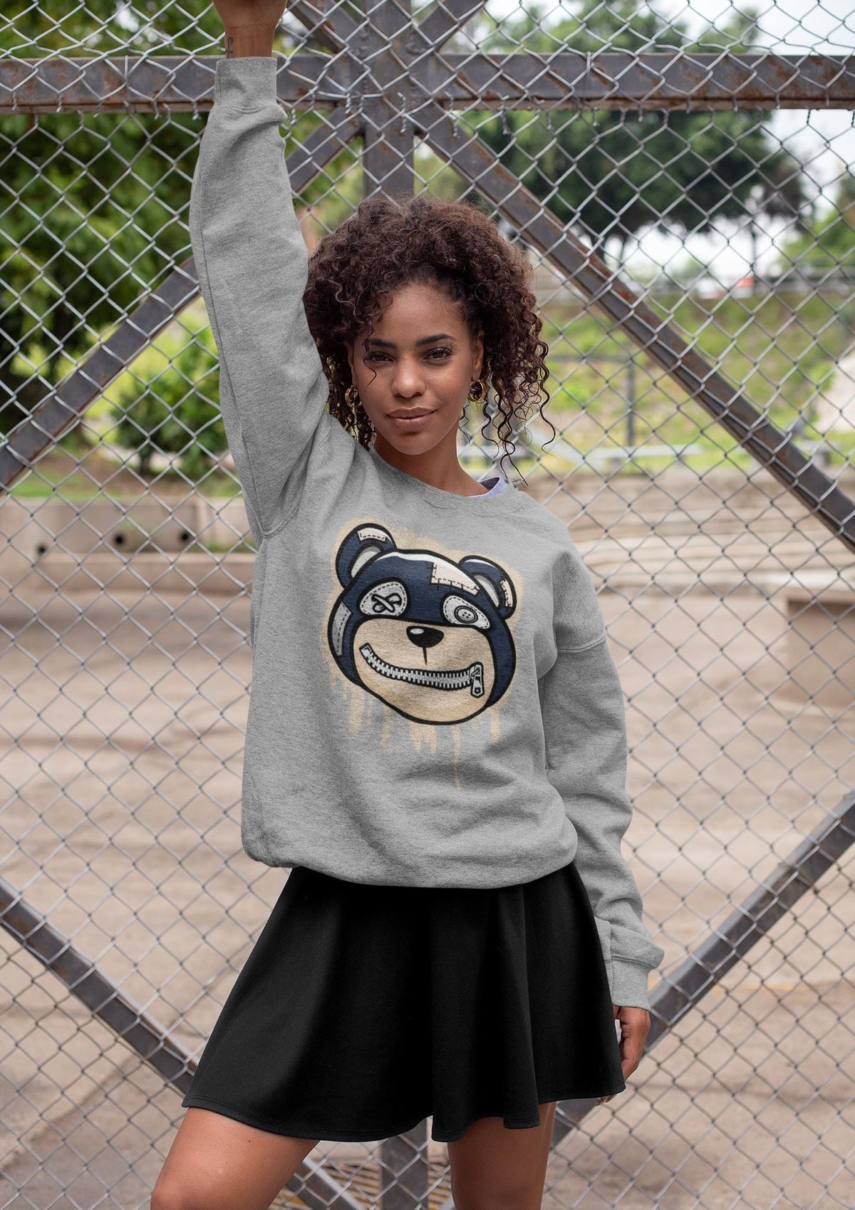 Jordan 1 85 Georgetown Sneaker Match Tees Bear Face Sneaker Tees Jordan 1 85 Georgetown Jordan to match sneaker T-Shirt Crew Neck Shirts