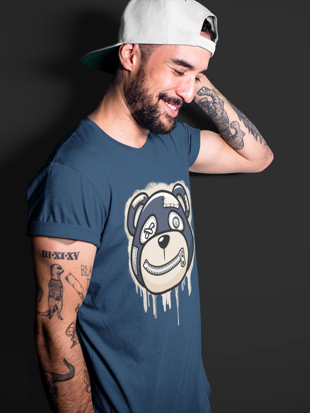 Jordan 1 85 Georgetown Sneaker Match Tees Bear Face Sneaker Tees Jordan 1 85 Georgetown Jordan to match sneaker T-Shirt Crew Neck Shirts