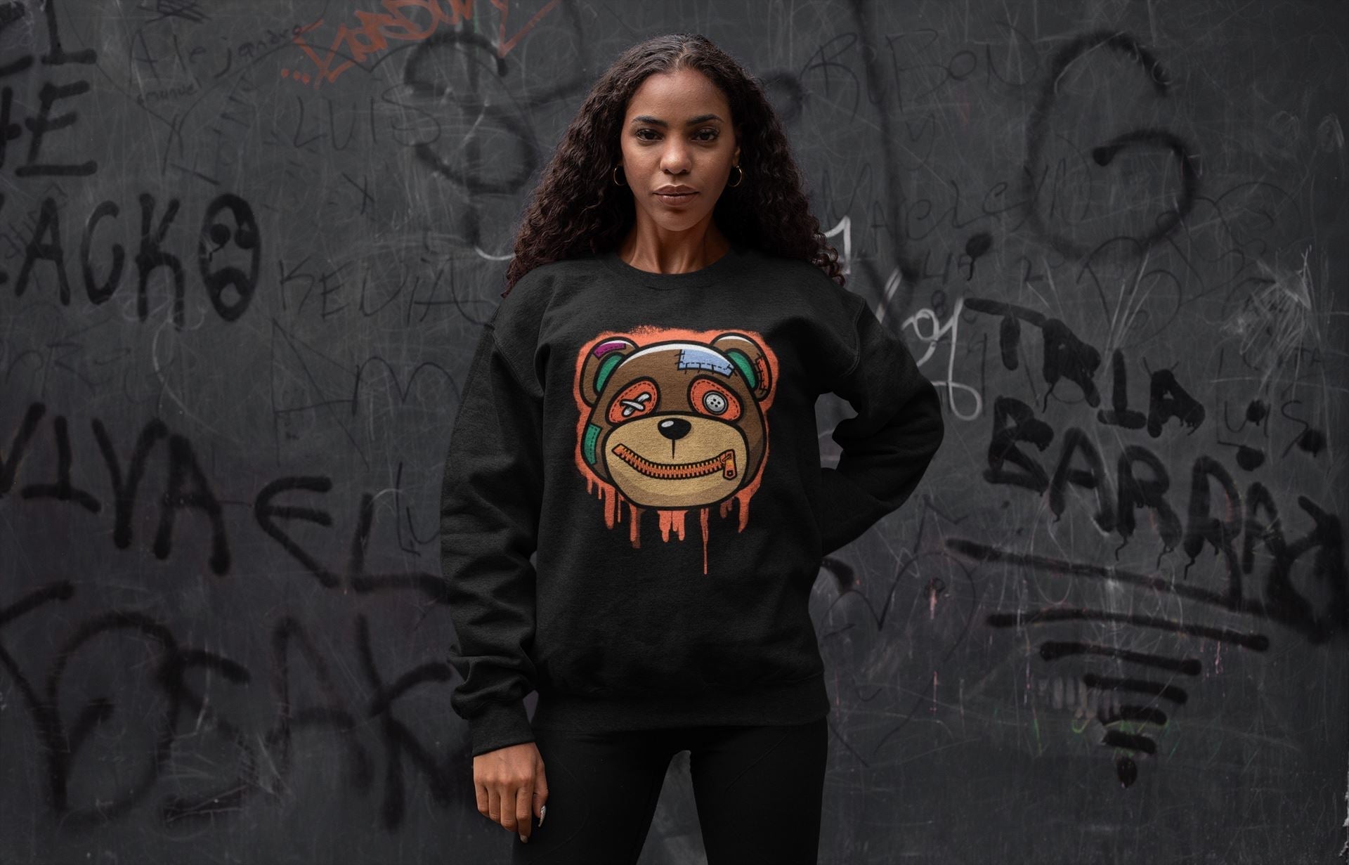 Jordan 1 Hand Crafted Sneaker Matching T-Shirt Bear Face Sneaker Tees Jordan 1 Hand Crafted Sneaker Release Tees Crew Neck Tees