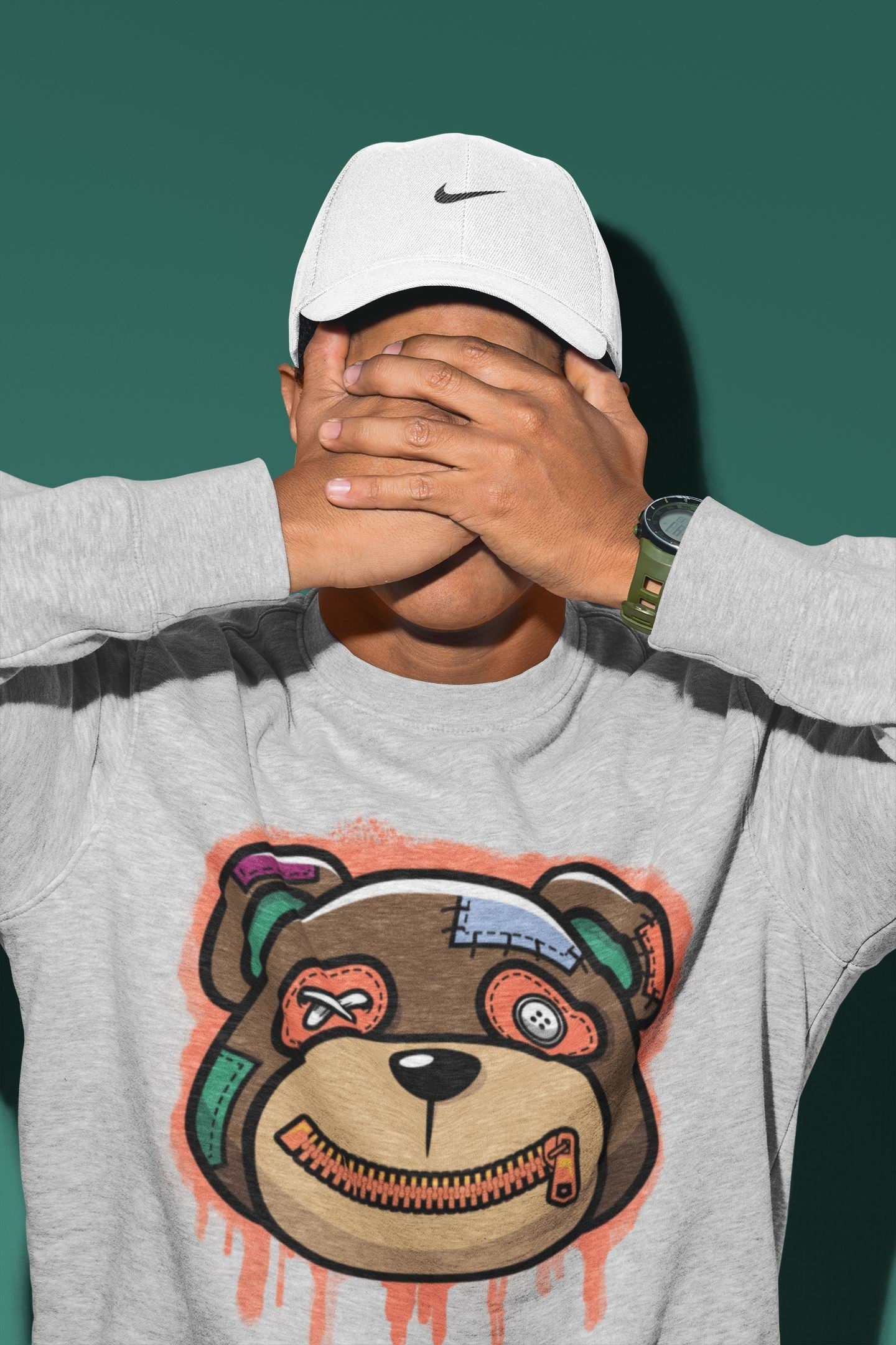 Jordan 1 Hand Crafted Sneaker Matching T-Shirt Bear Face Sneaker Tees Jordan 1 Hand Crafted Sneaker Release Tees Crew Neck Tees