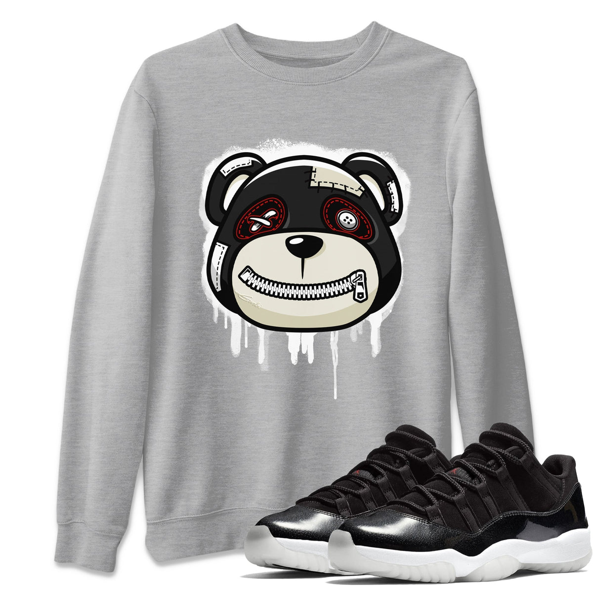 Jordan 11 72-10 Sneaker Matching T-Shirt Bear Face Sneaker Tees Jordan 11 72-10 Sneaker Release Tees Crew Neck Tees